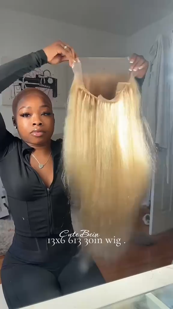 Cute Bein 613 Blonde 13x6 HD Lace Frontal Wig Pre Plucked 13x4 Straight Lace Front Human Hair Wigs For Women Can Be Dyed & Restyle