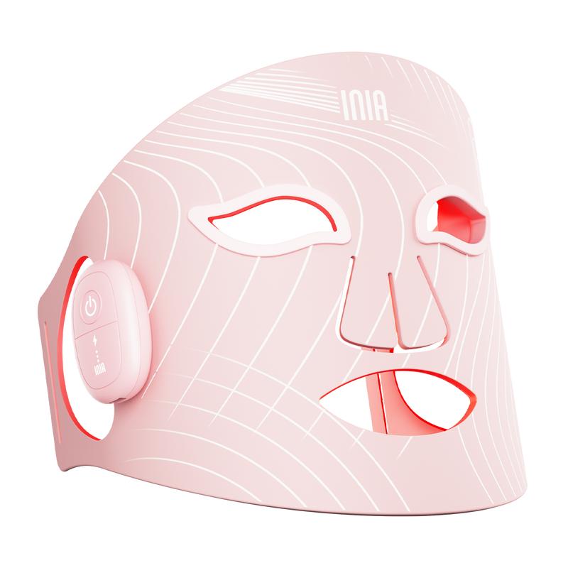 INIA GLOW Wireless LED Face Mask, 2-Year Warranty, Portable and Rechargeable for LED Facial Mask Skincare at Home and Travel, The Ultimate Gift Choice for this Season