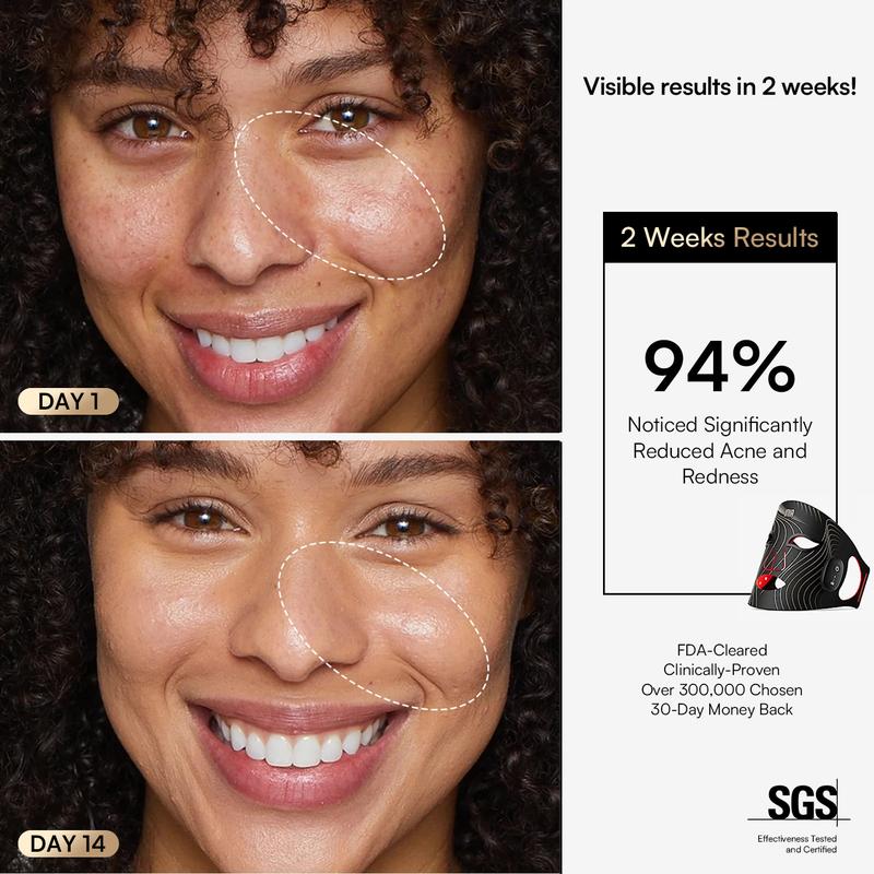 INIA GLOW Wireless LED Face Mask, 2-Year Warranty, Portable and Rechargeable for LED Facial Mask Skincare at Home and Travel, The Ultimate Gift Choice for this Season