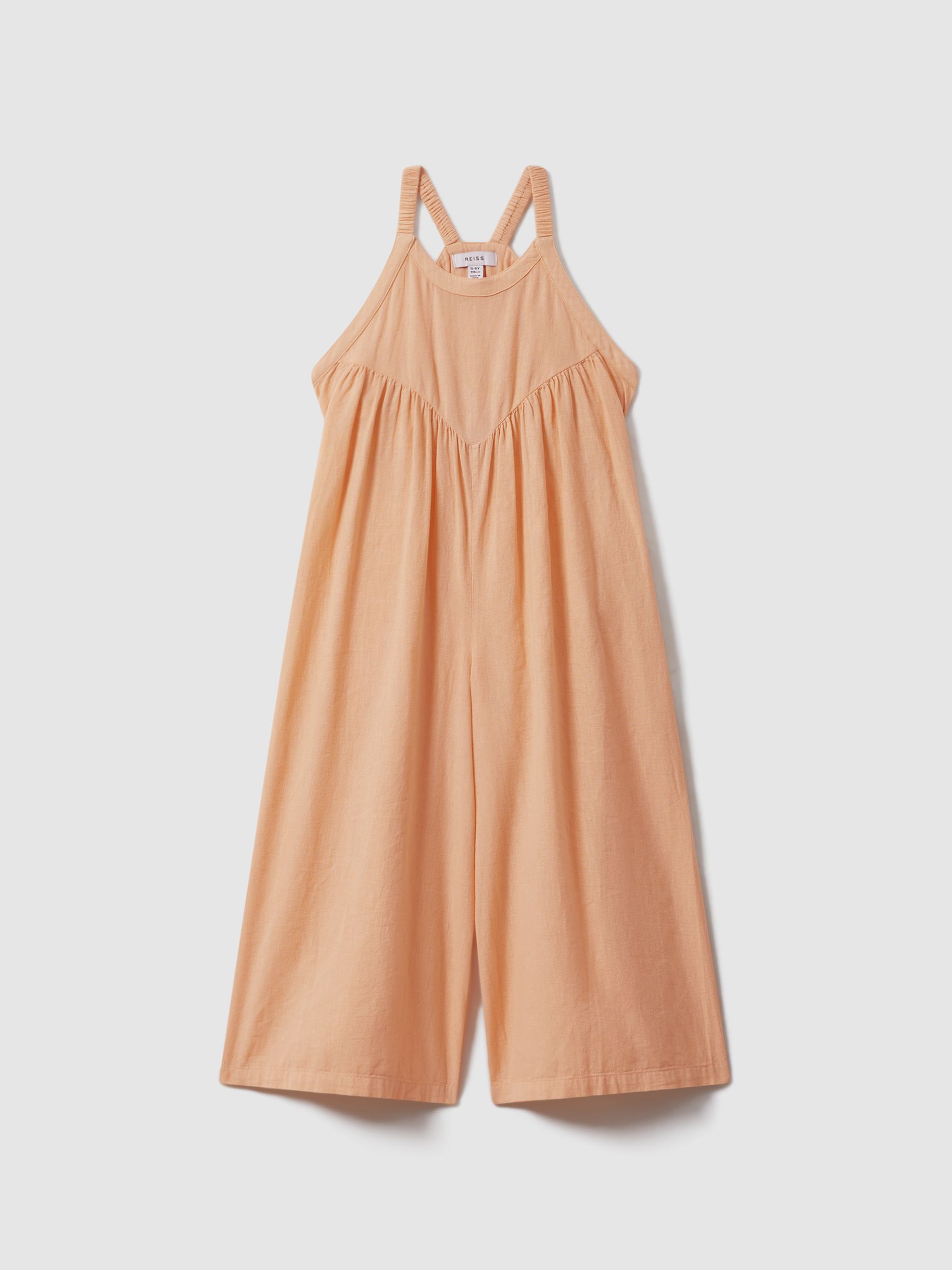 9-13 yrs Cotton Linen Jumpsuit in Peach