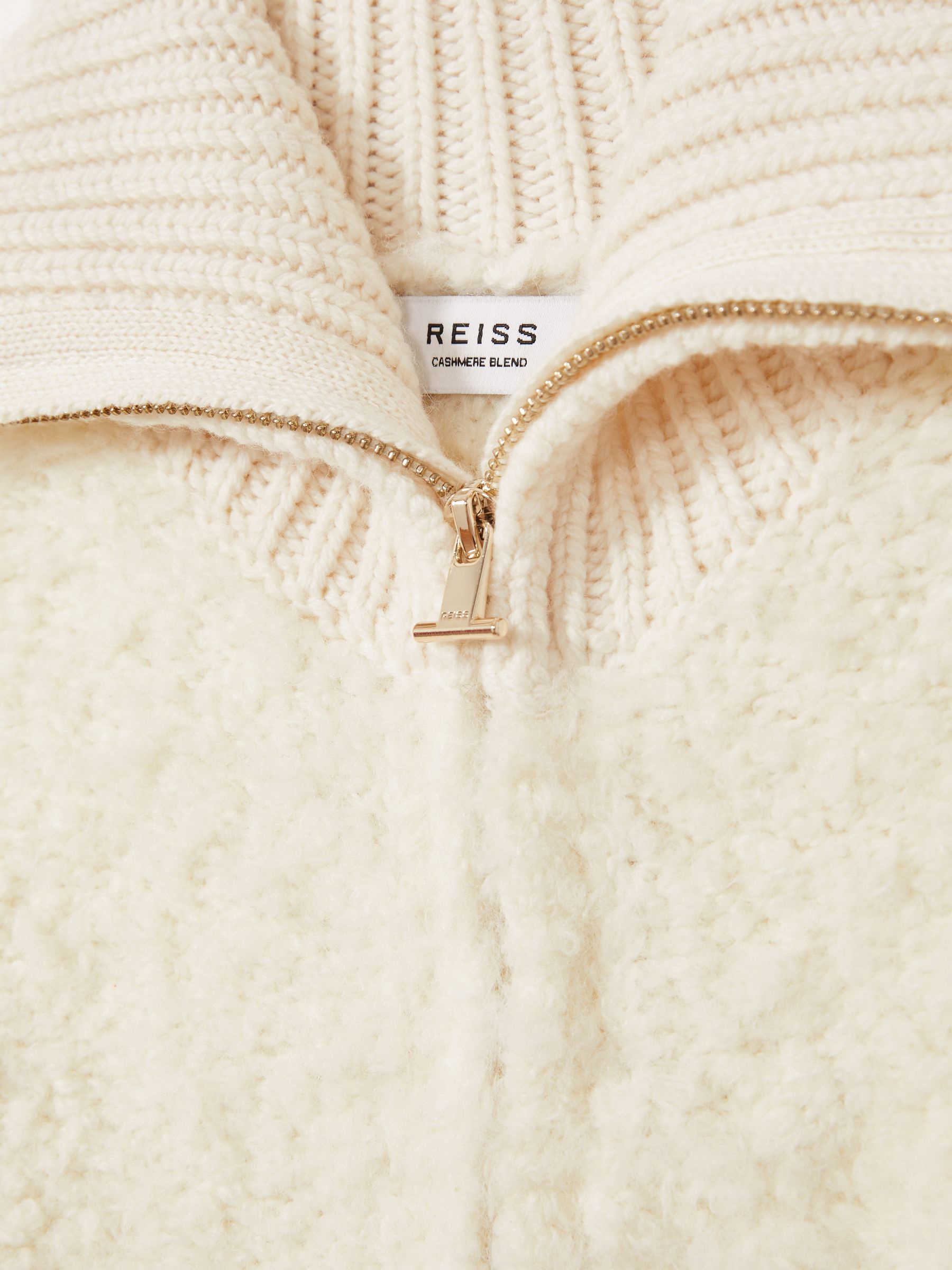 4-9 yrs Fluffy Zip-Through Cardigan With Wool in Cream