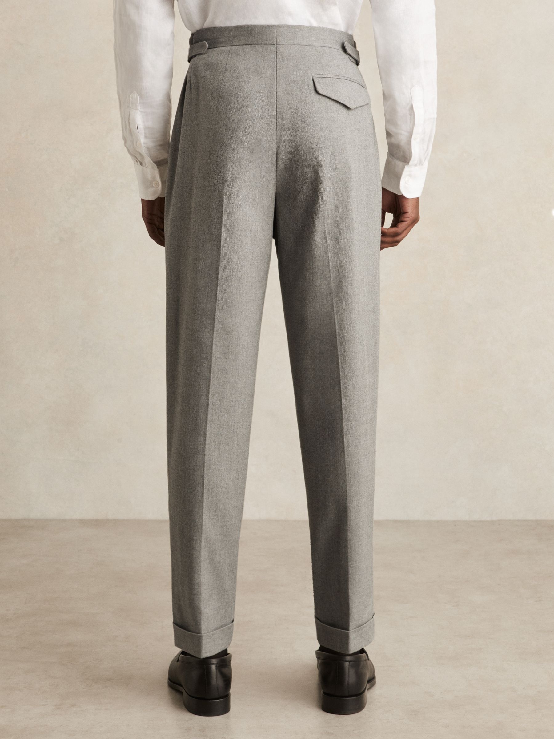 Relaxed Fit Herringbone Trouser in Grey