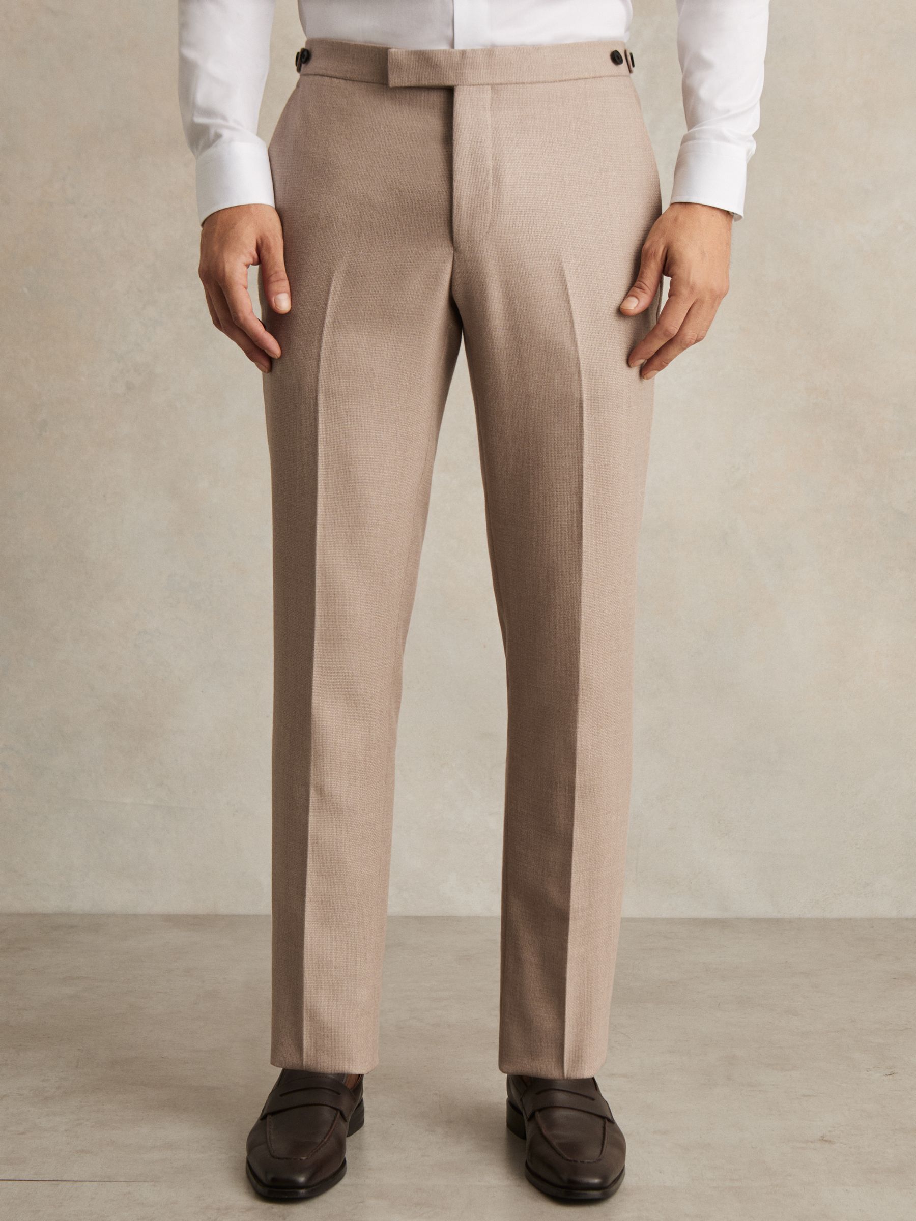 Wool-Blend Slim-Fit Suit Trousers in Oatmeal Brown
