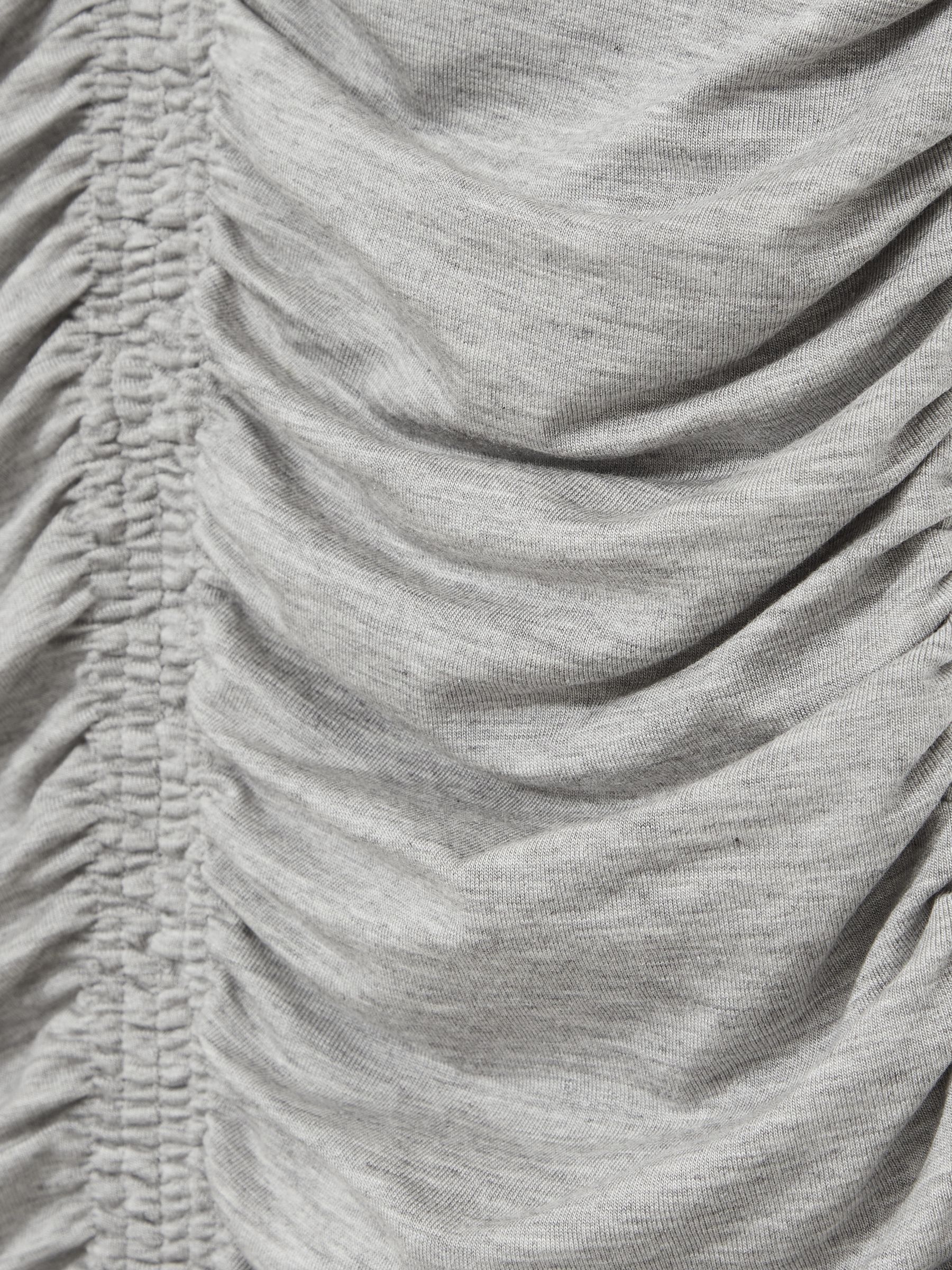 Stretch Lyocell Jersey Ruched Vest in Silver Grey