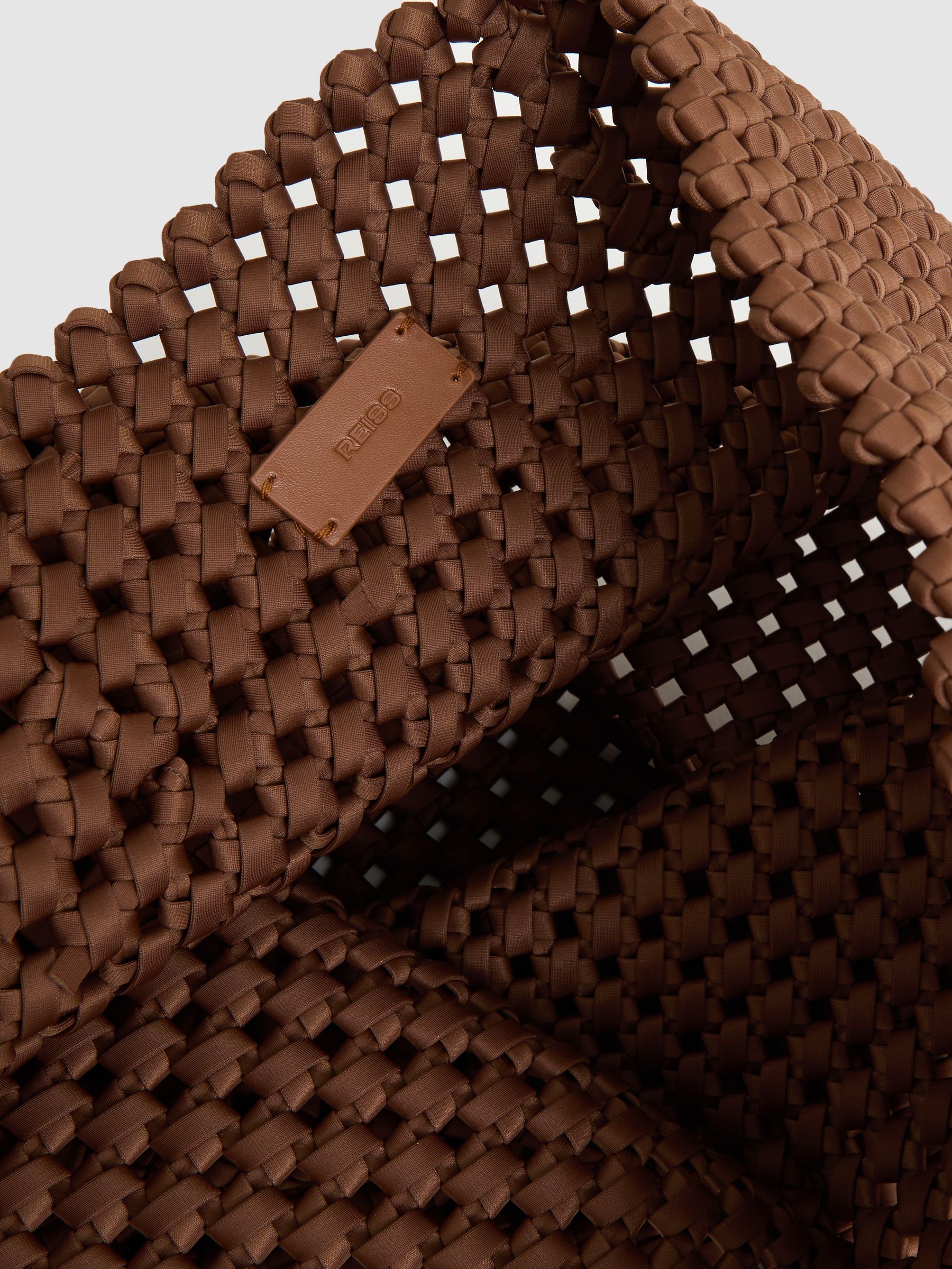 Woven Neoprene Tote Bag in Tan