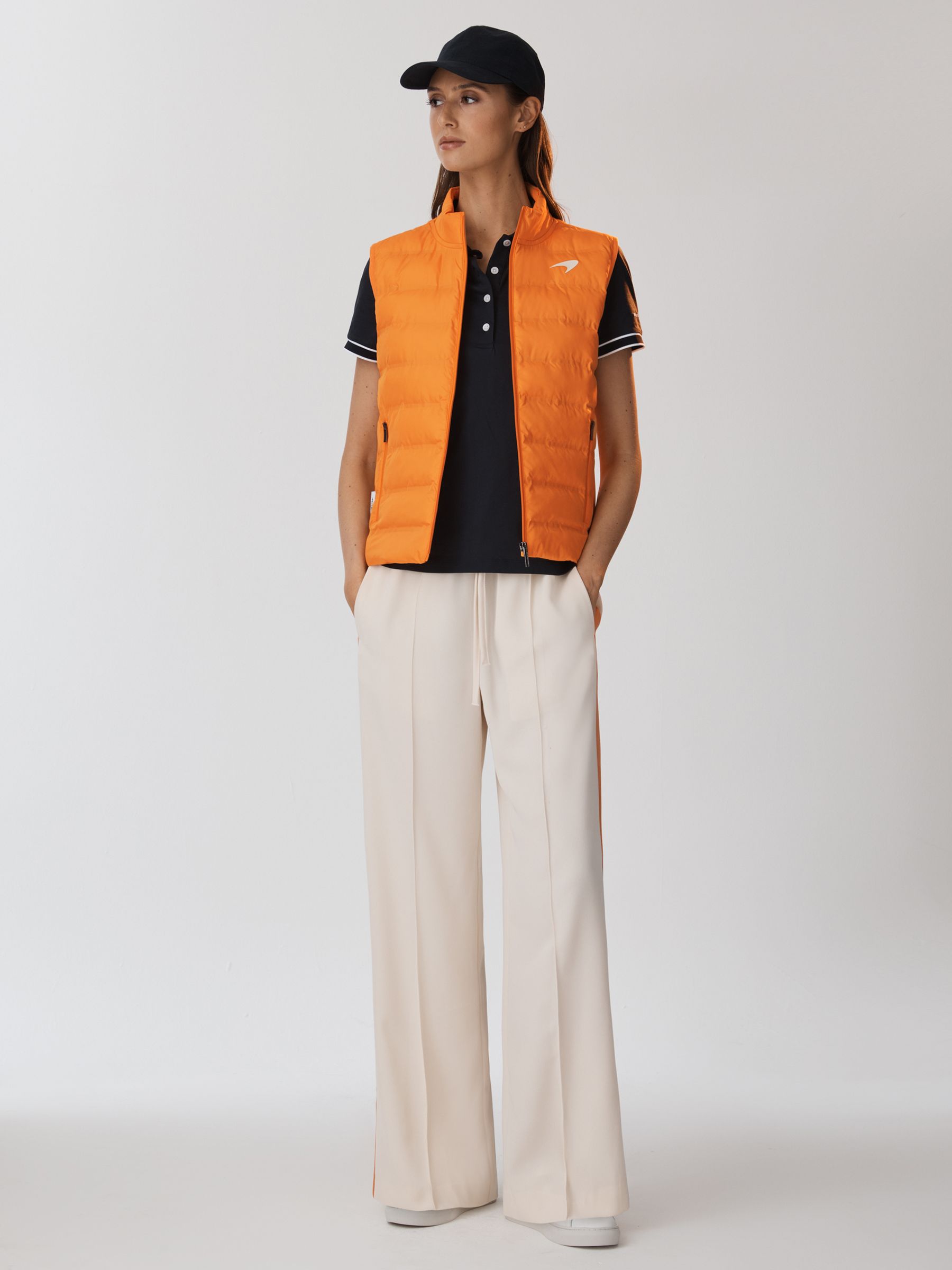 McLaren F1 Hybrid Quilt and Knit Gilet in Papaya