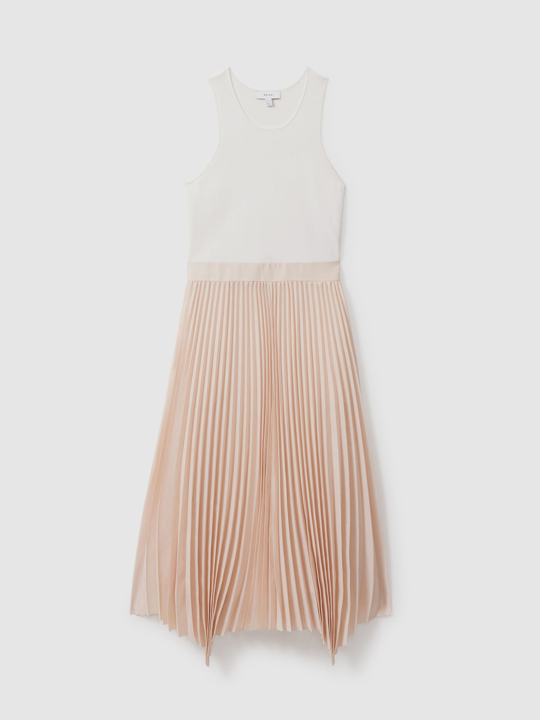 Hybrid Knitted Midi Dress in Ivory/Nude