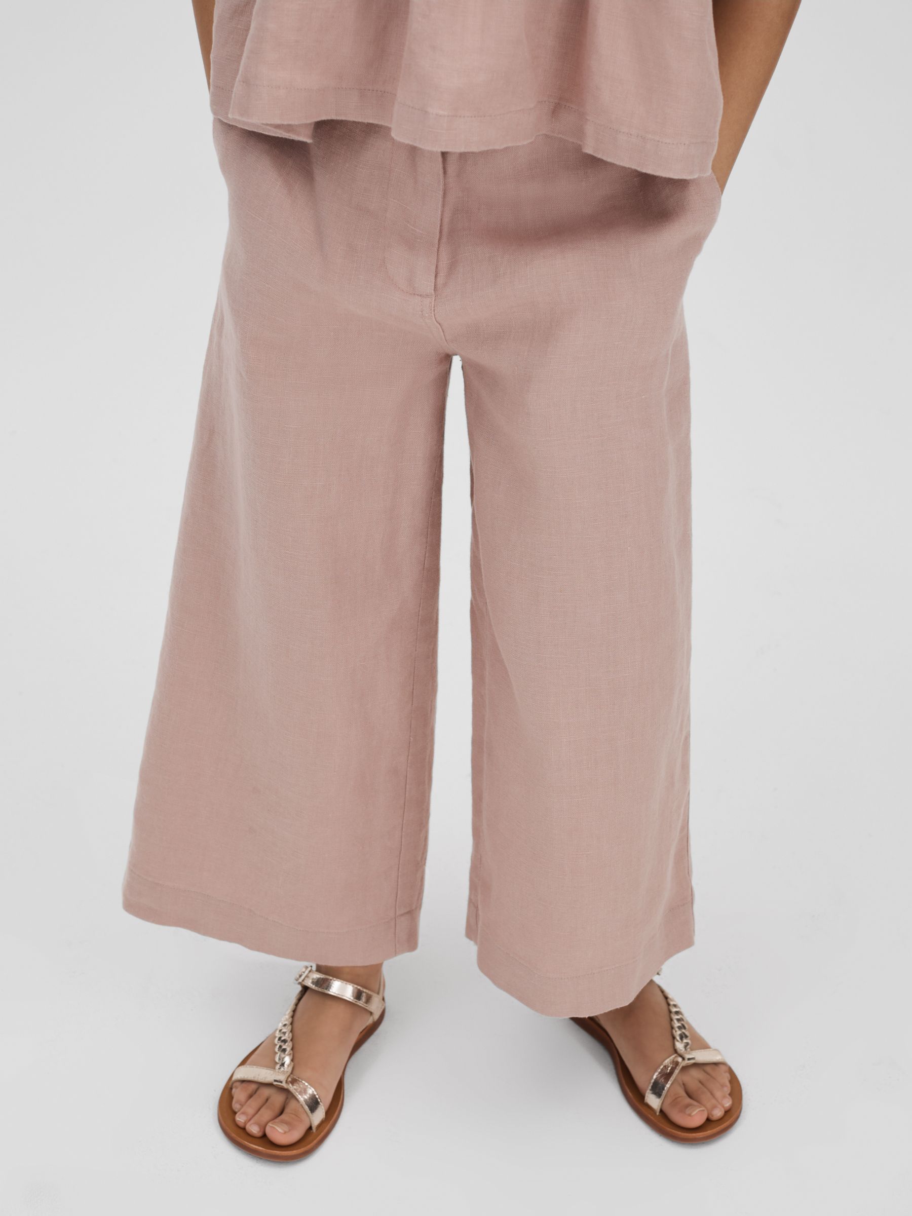 4-9 yrs Linen Loose Fit Trousers in Pink
