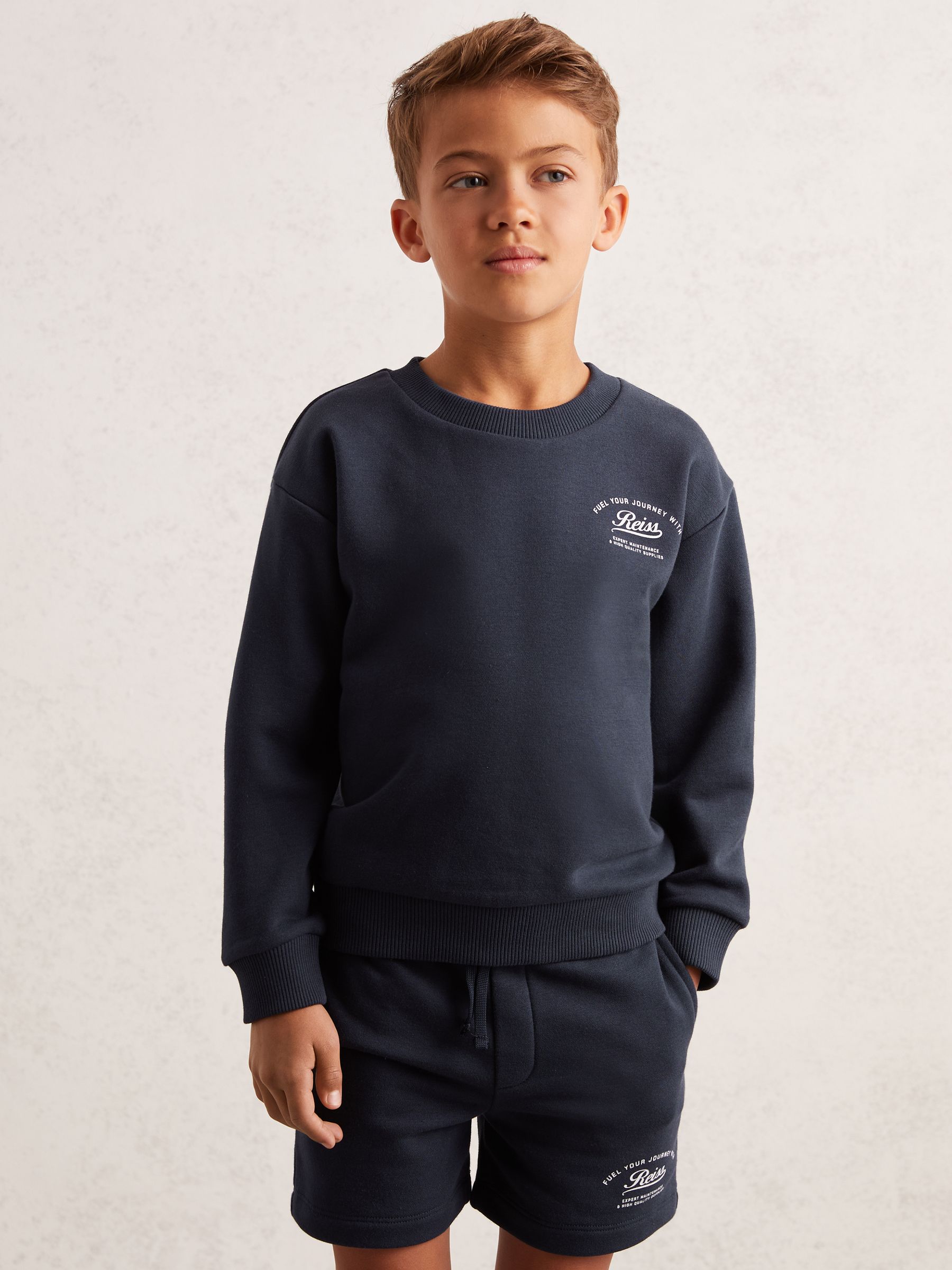 13-14 yrs Cotton Blend Motor Cars Sweatshirt in Washed Blue