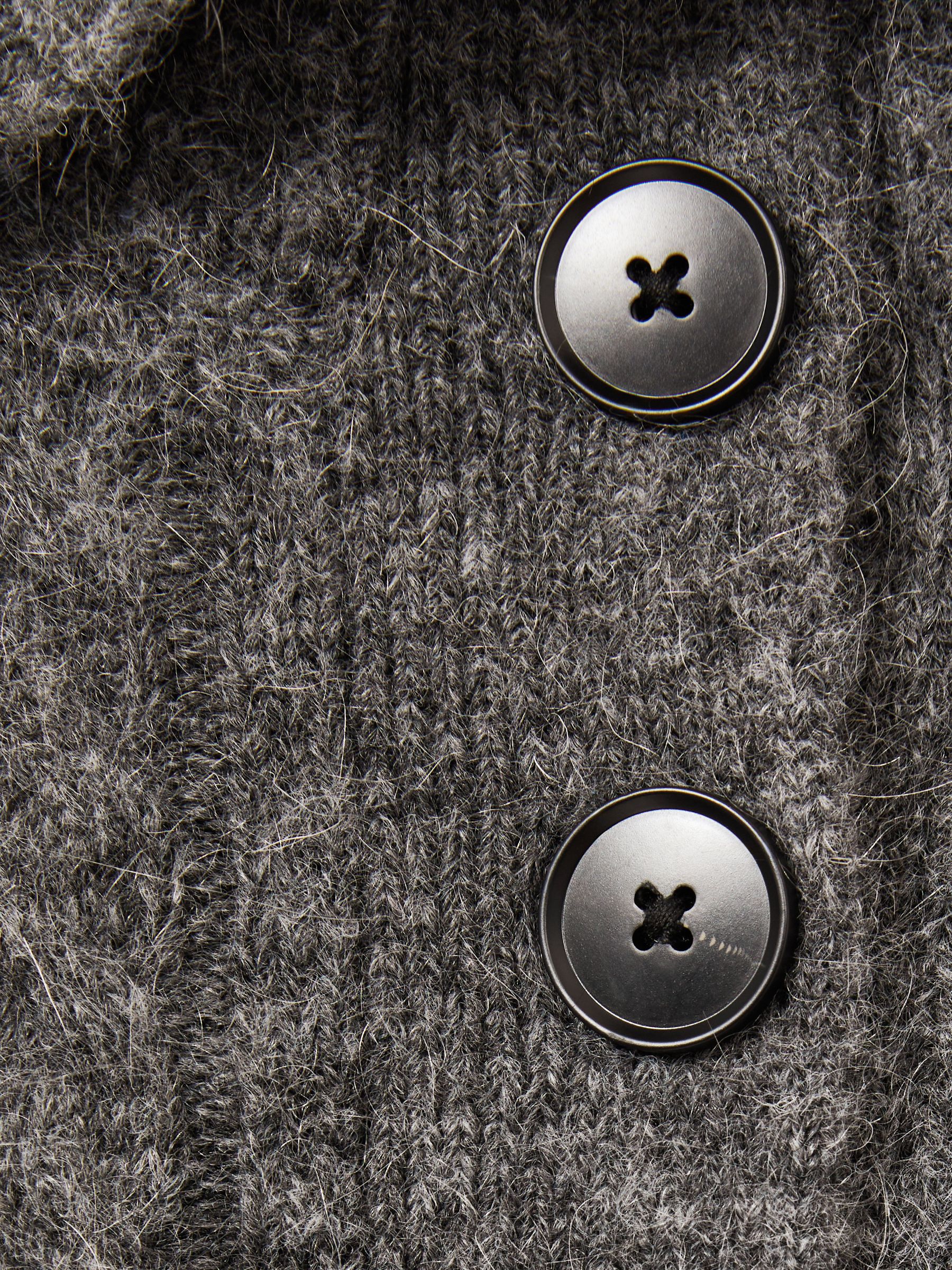 Cropped Cable-Knit Jumper With Mohair in Charcoal