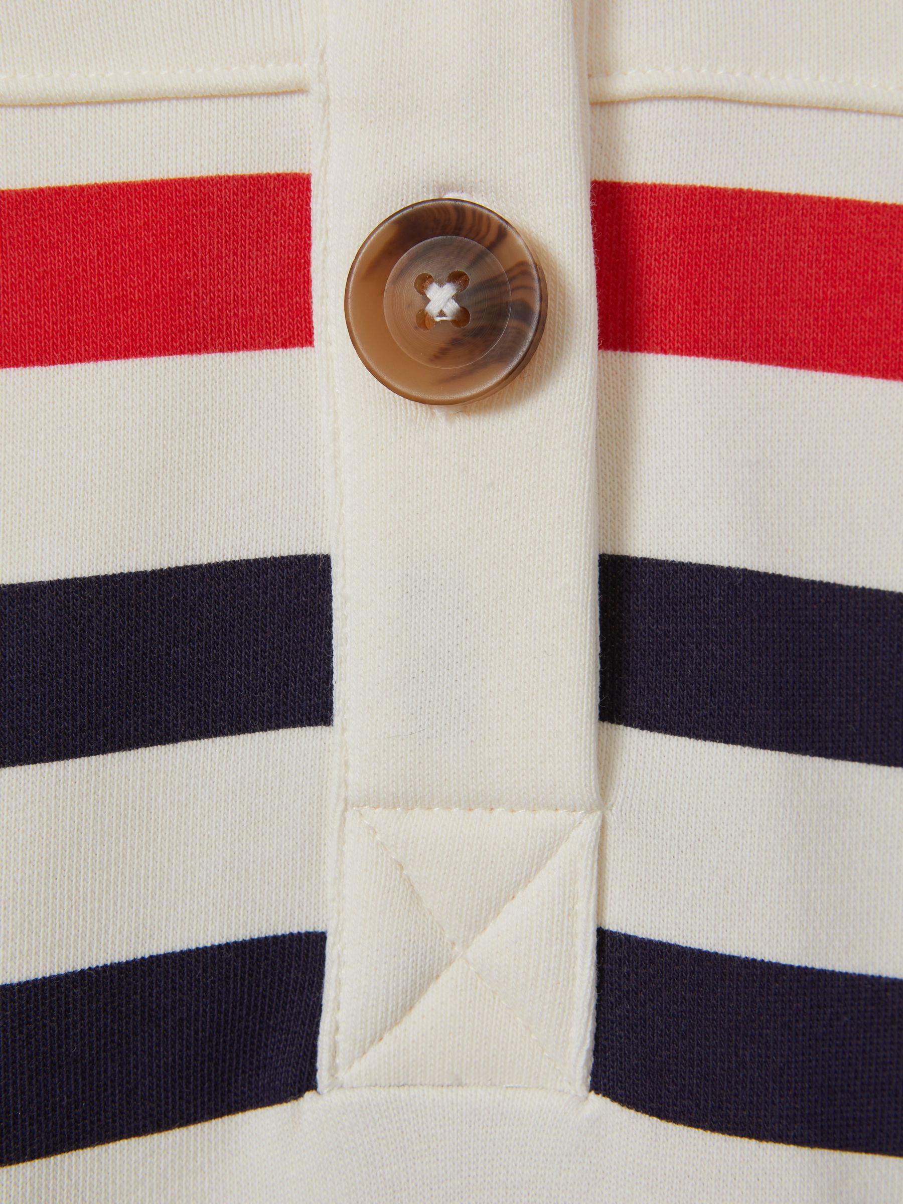 9-13 yrs Striped Jersey Hooded Dress in Ecru