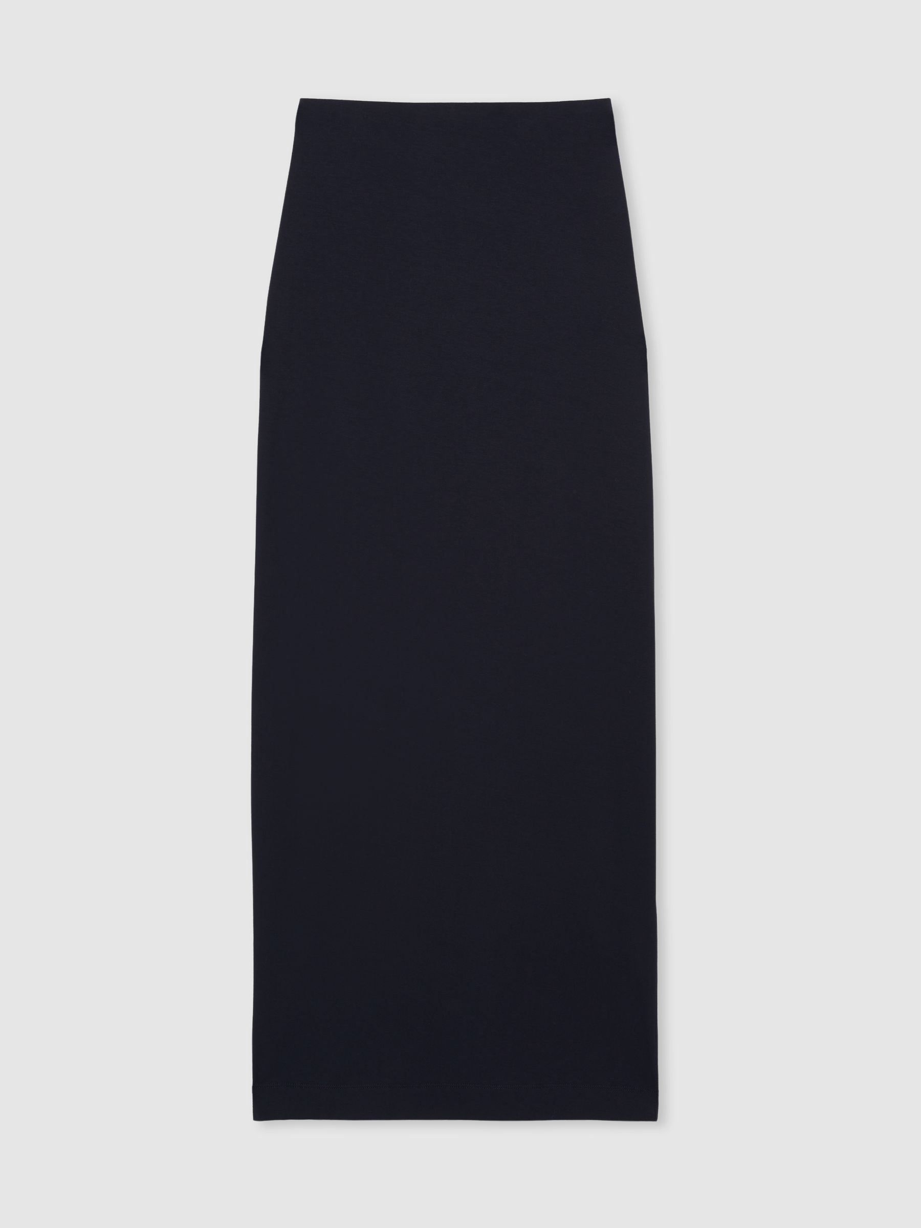 Jersey Straight Maxi Skirt in Navy