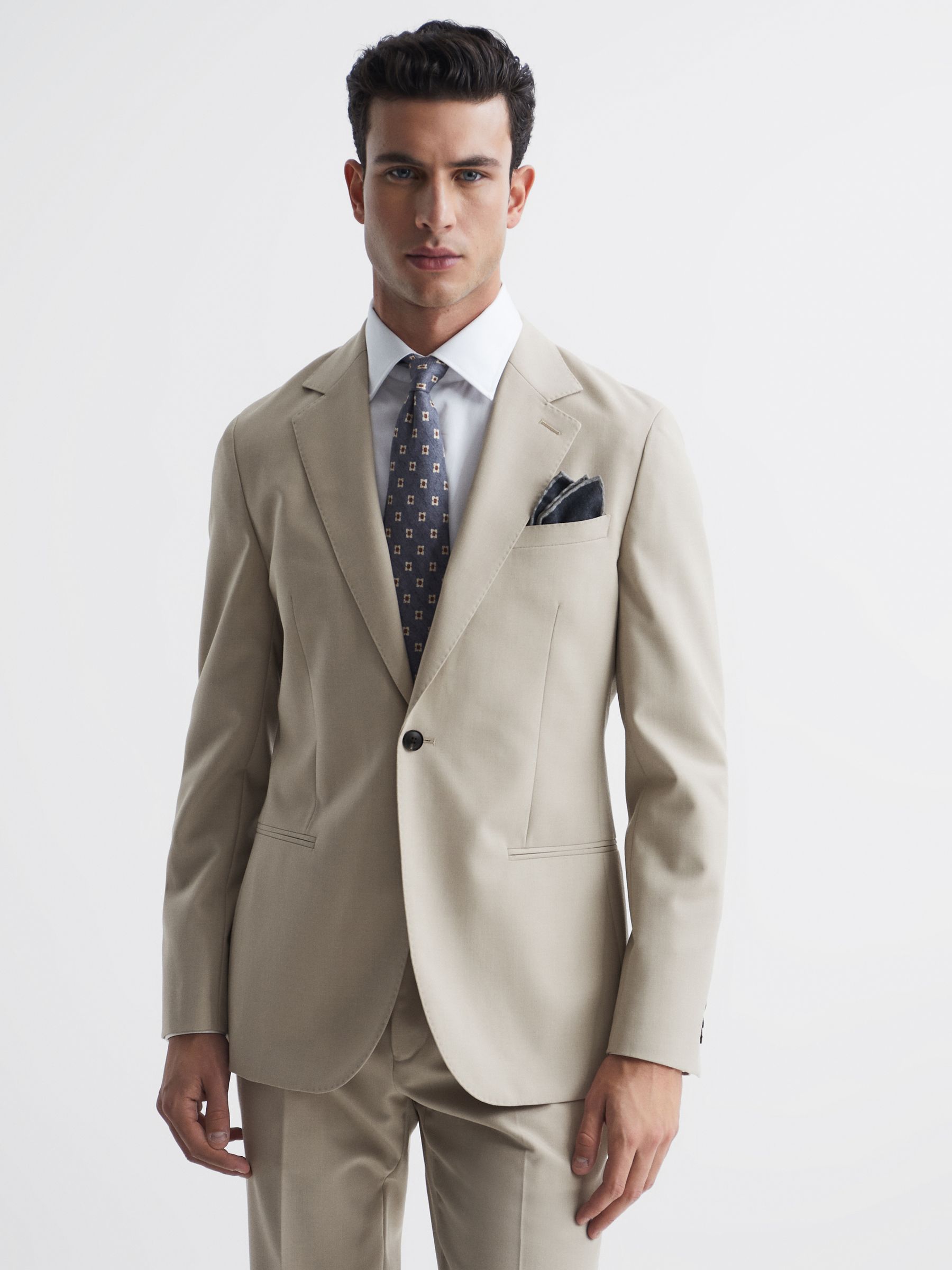 Fine Stone Modern Fit Single Breasted Wool Blazer