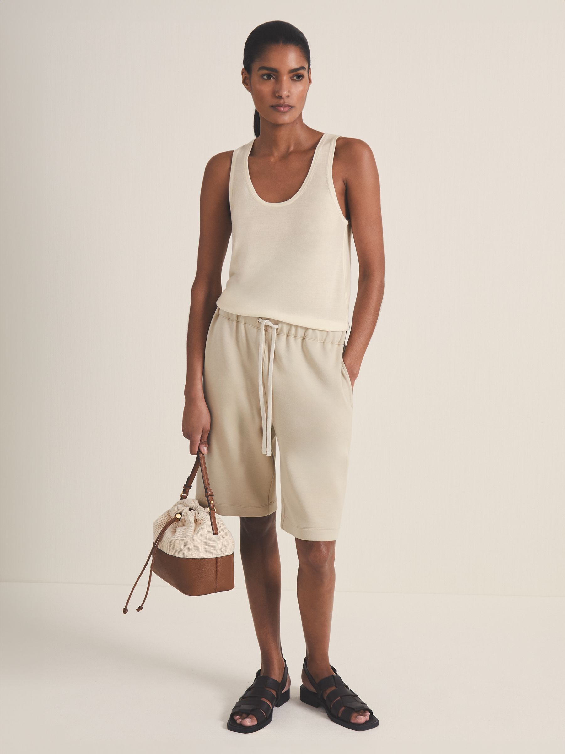 Reiss | Les 100 Ciels Wool Knit Vest in Ivory