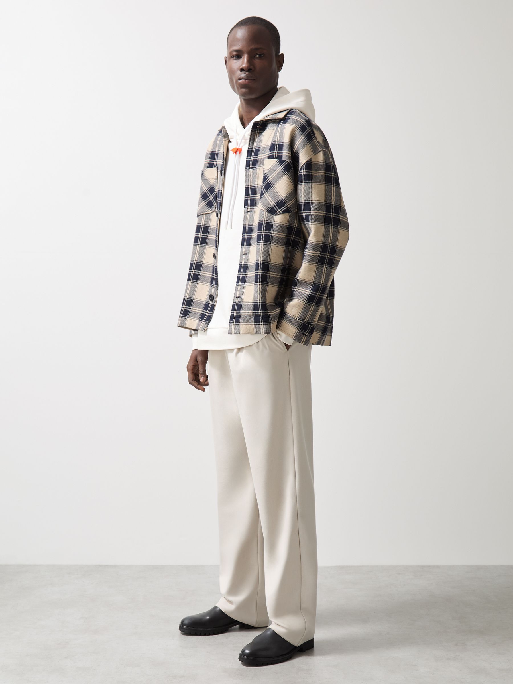 McLaren F1 Team Check Logo Overshirt in Navy/Off White