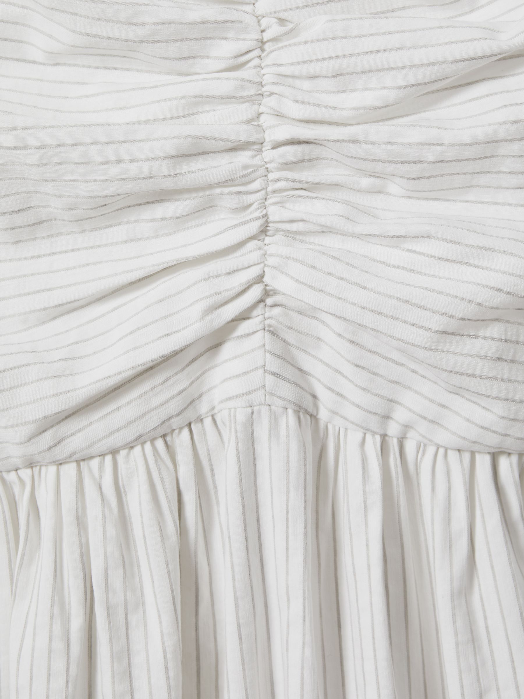Anna Quan Ruche Maxi Dress in White Stripe