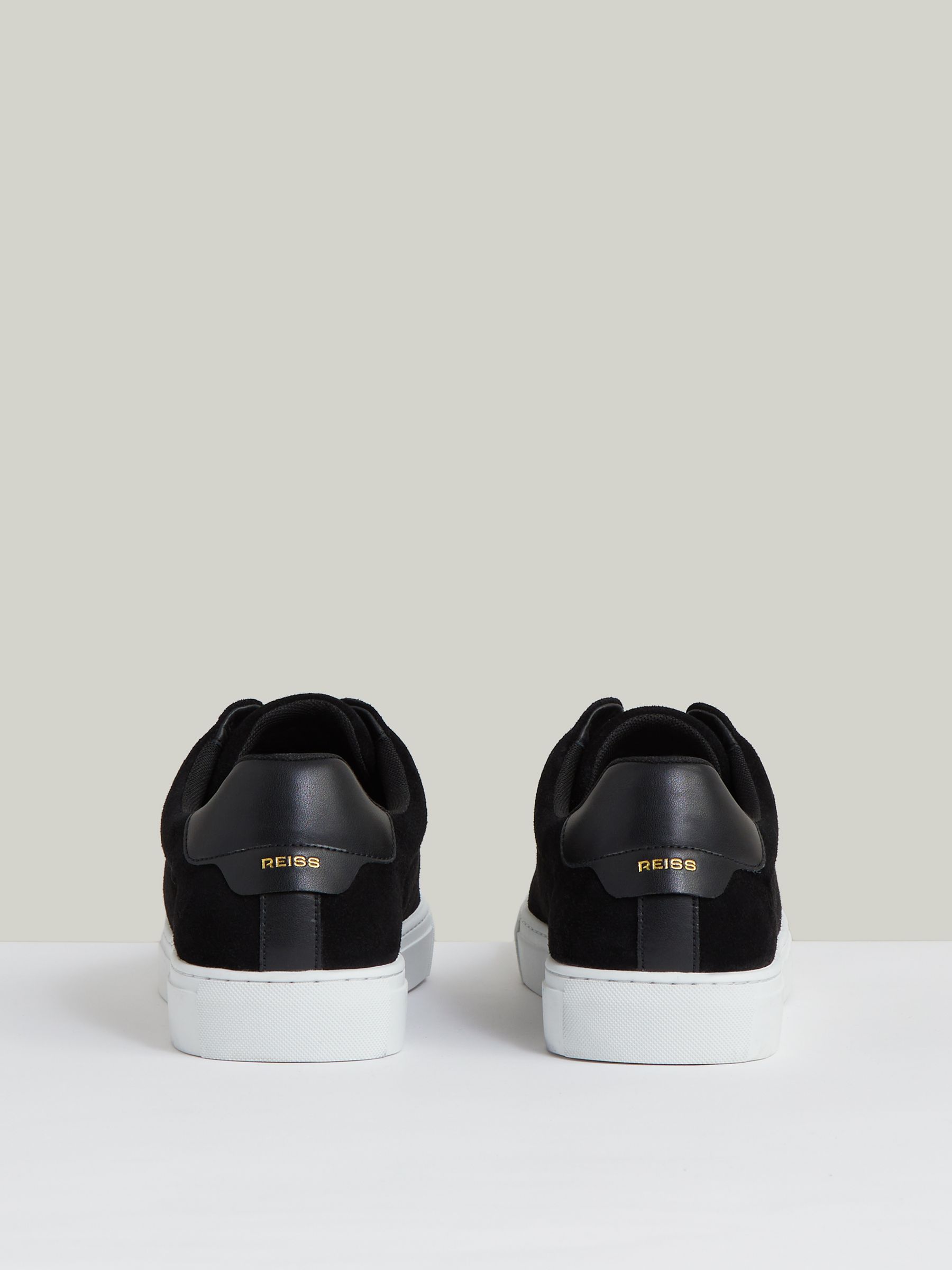 Suede Slip-On Elasticated Trainers in Black