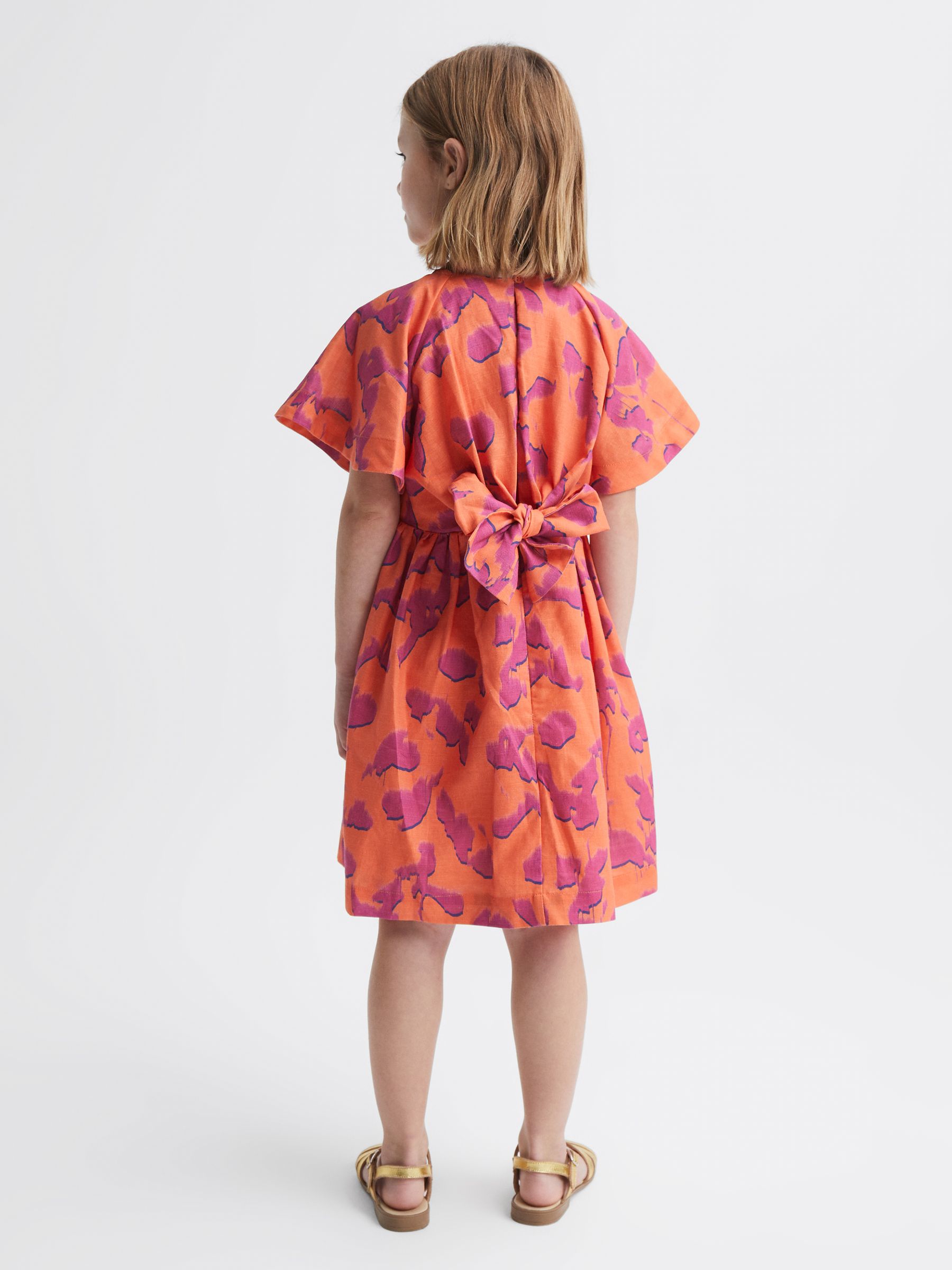 Print Midi Dress in Orange Print