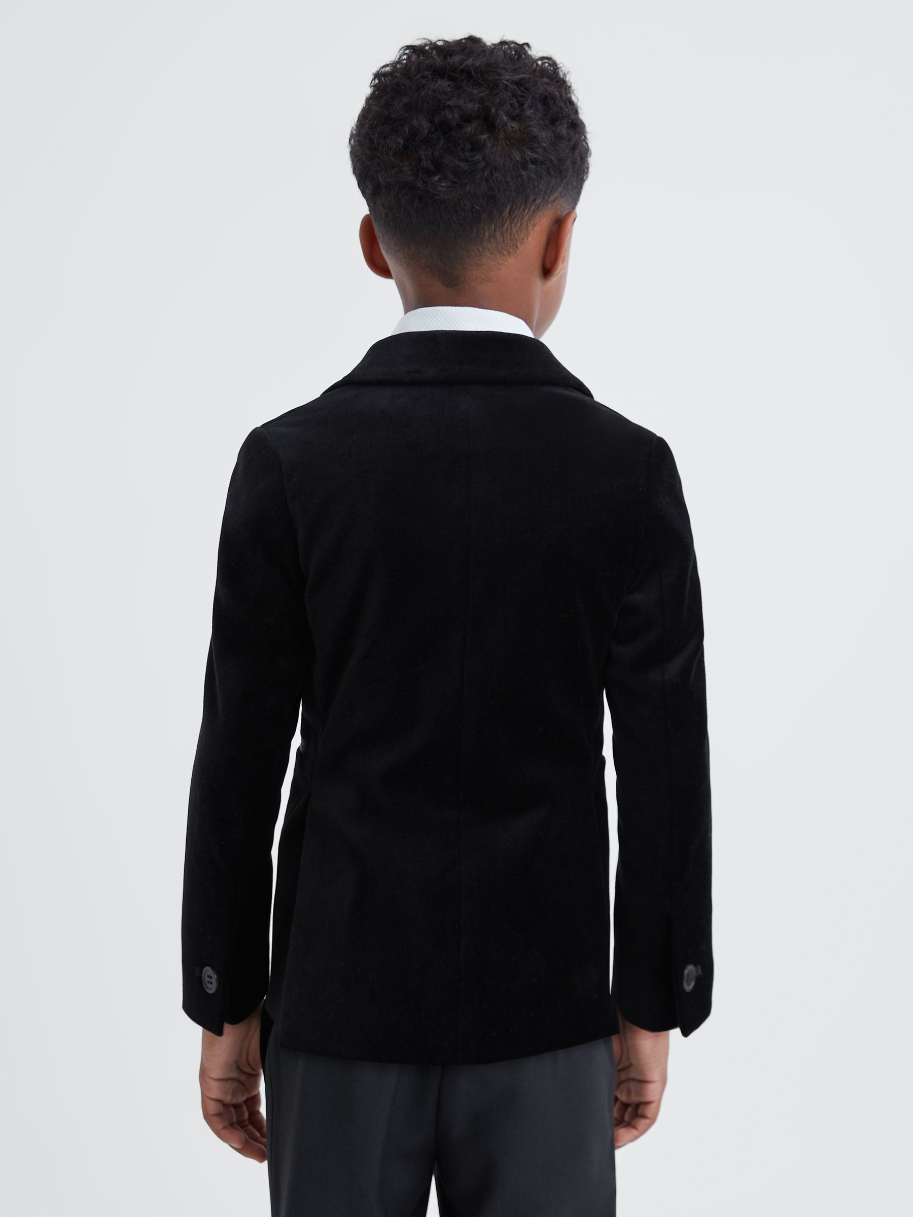 3-9 yrs Single Breasted Velvet Blazer in Black