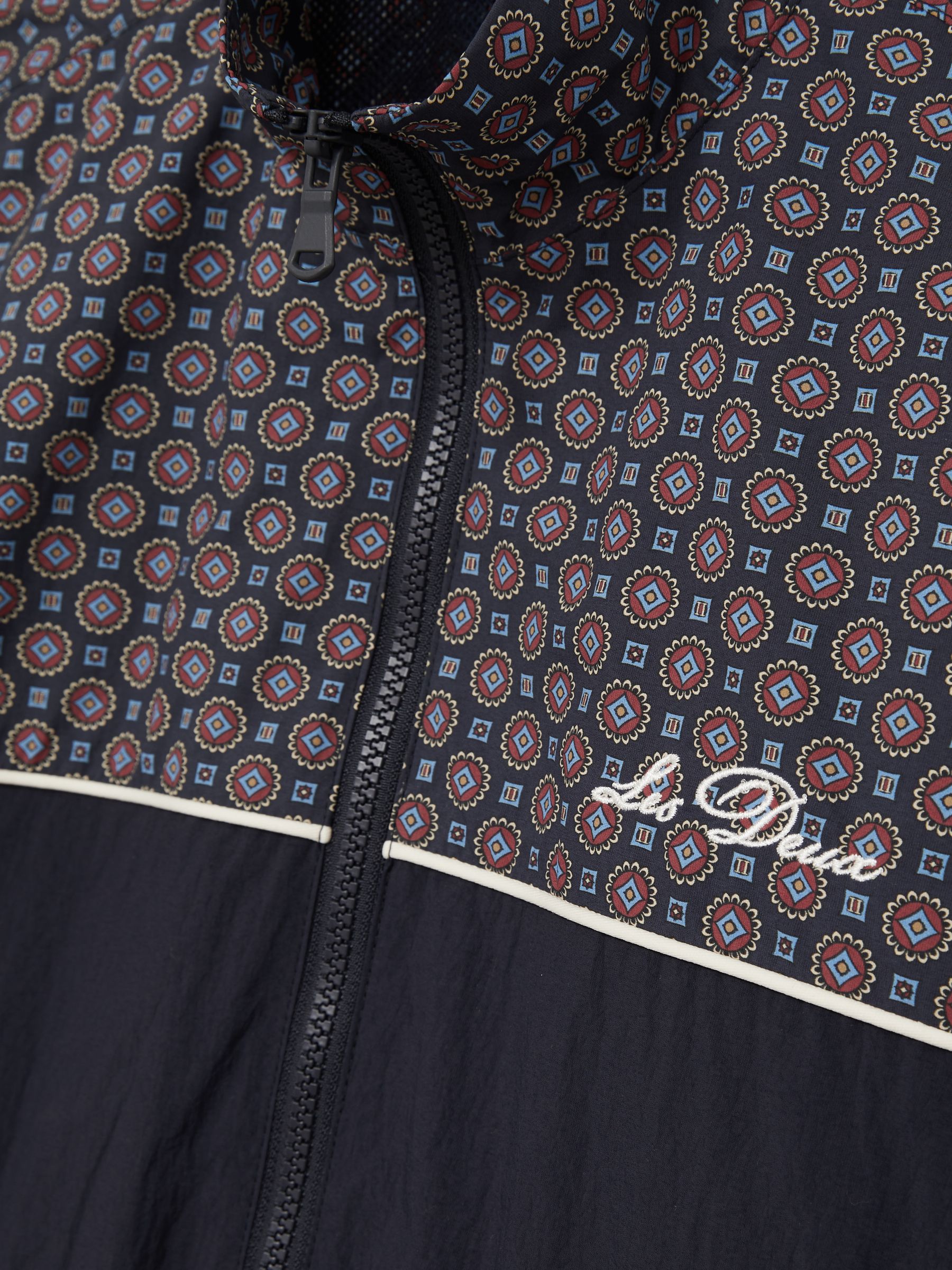 Les Deux Printed Track Jacket in Dark Navy