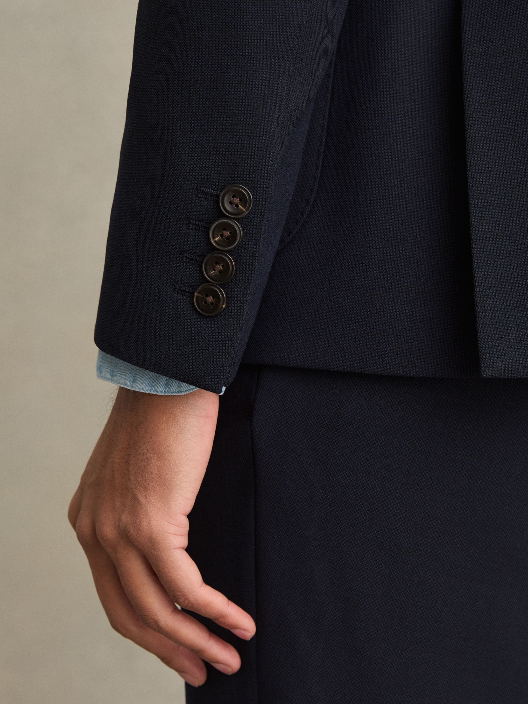 Double Breasted Suit Blazer Slim Fit in Navy