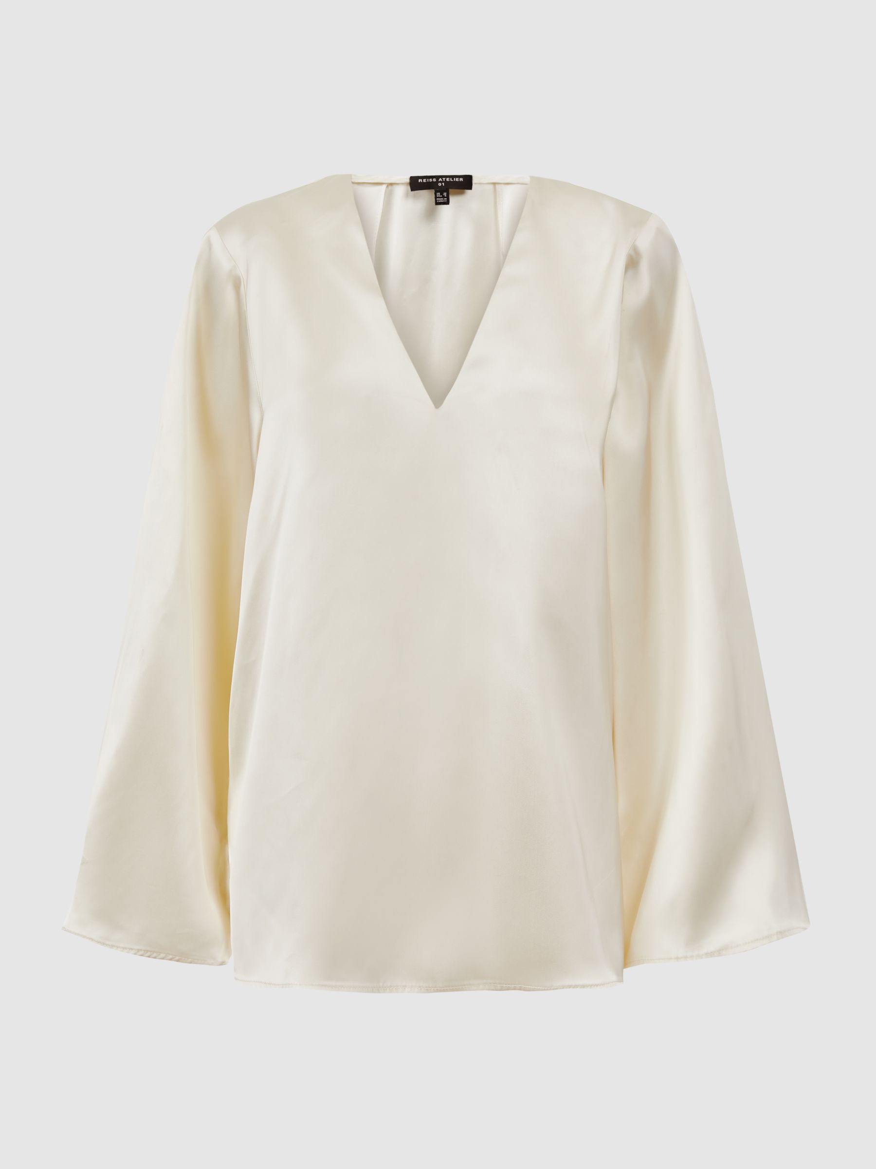 Duchess Satin Split Sleeve Top in Champagne