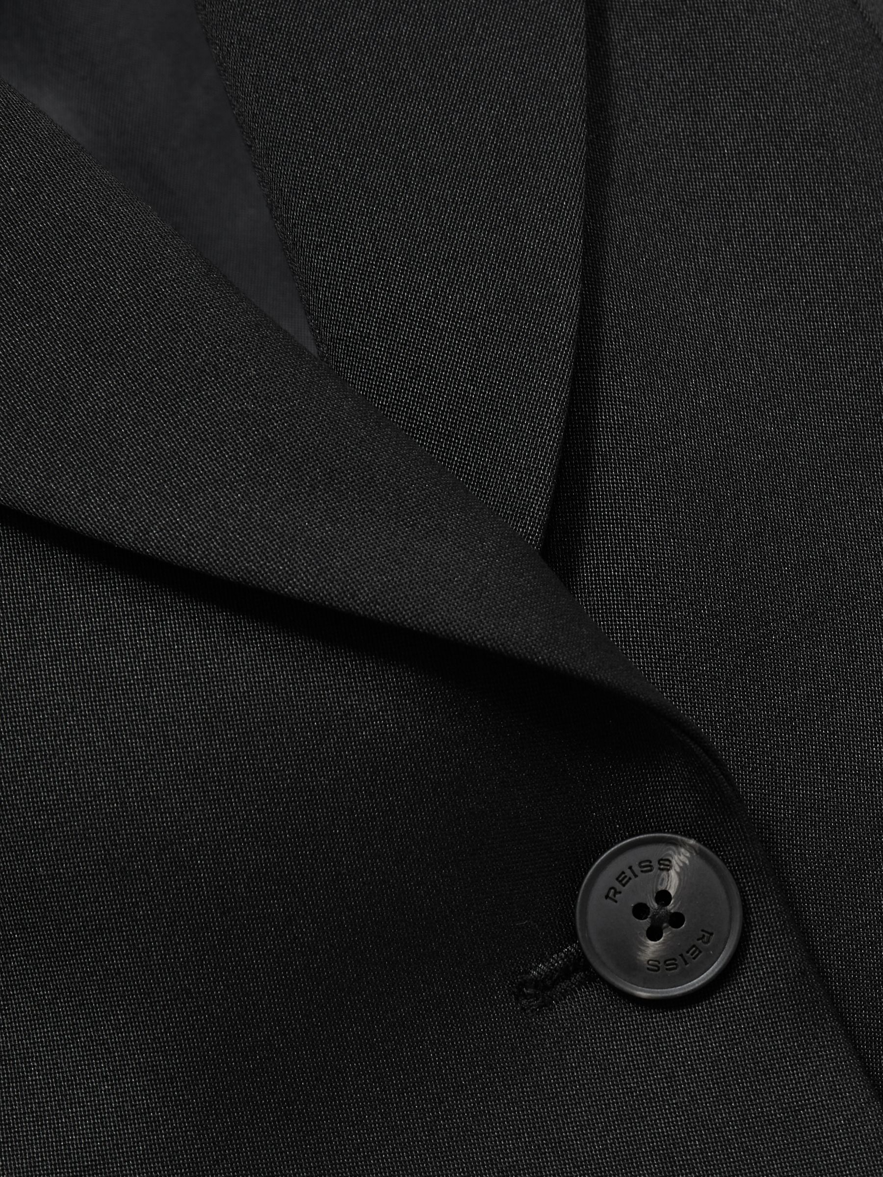 Single-Breasted Peak-Lapel Tailored Blazer in Black