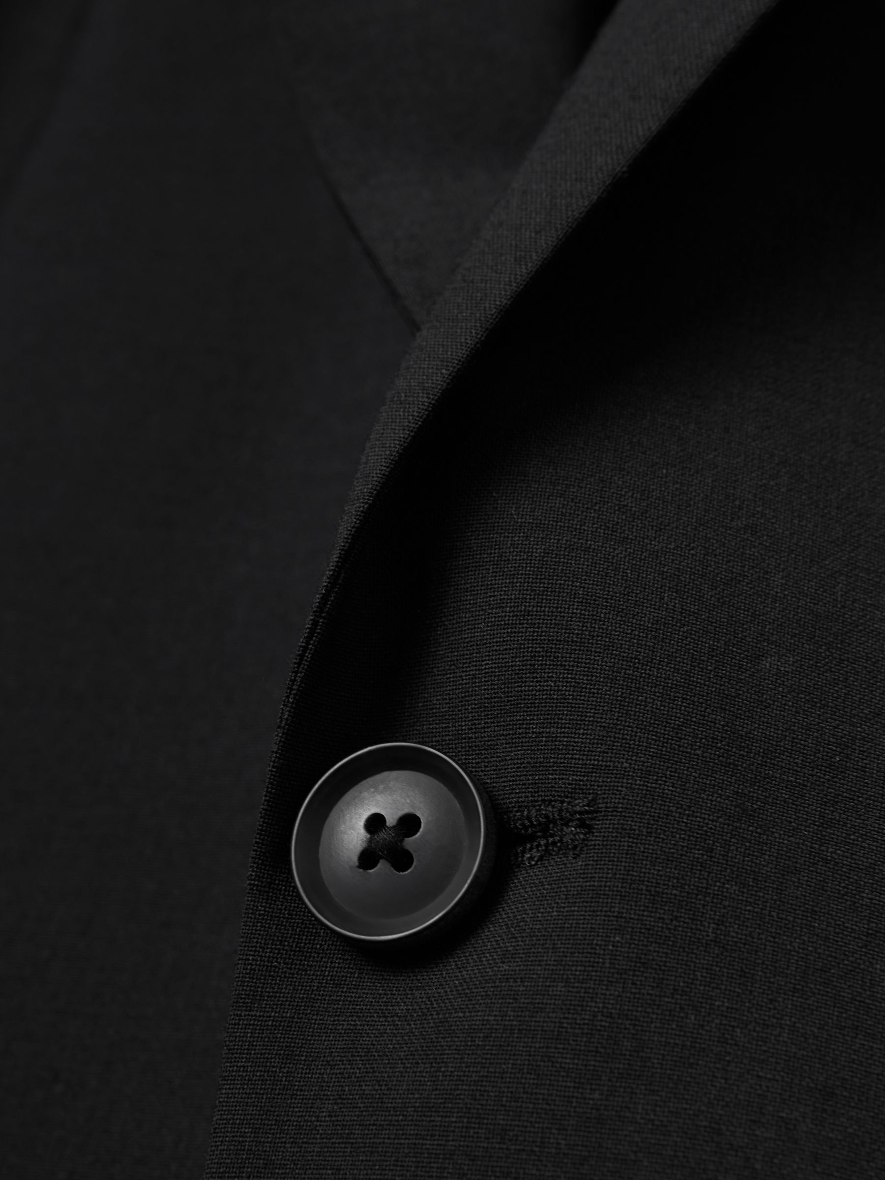 Slim-Fit Wool-Blend Single-Breasted Suit Blazer in Black