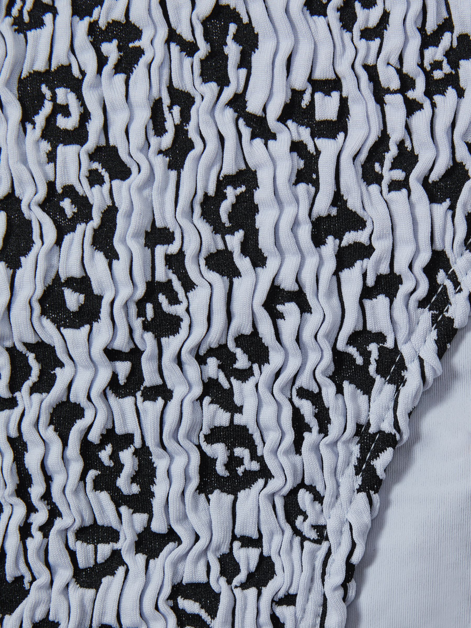 Good American Textured Leopard Print Bikini Bottoms in Blue Print