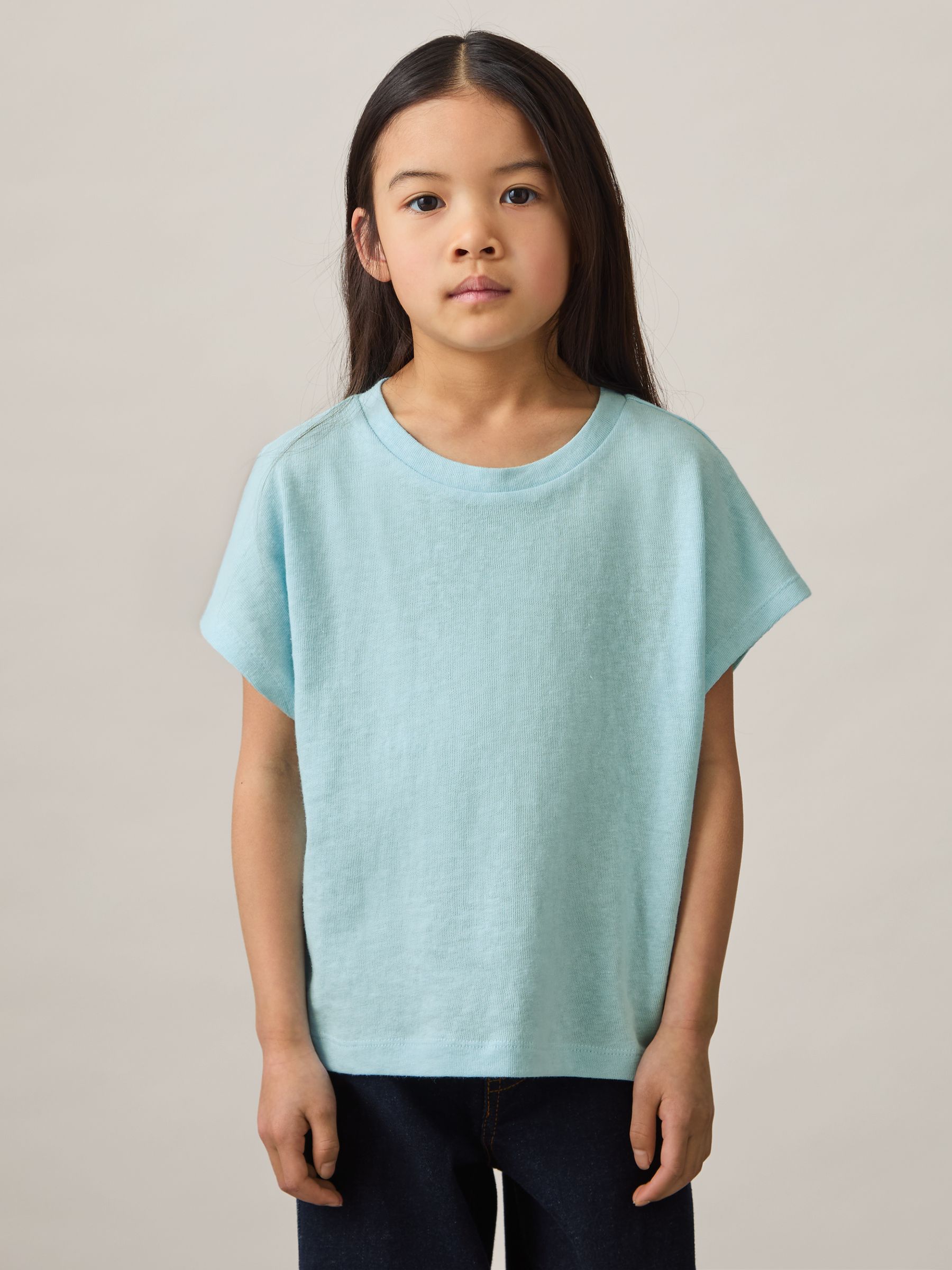 9-13 yrs Oversized Cotton-Blend T-Shirt in Blue