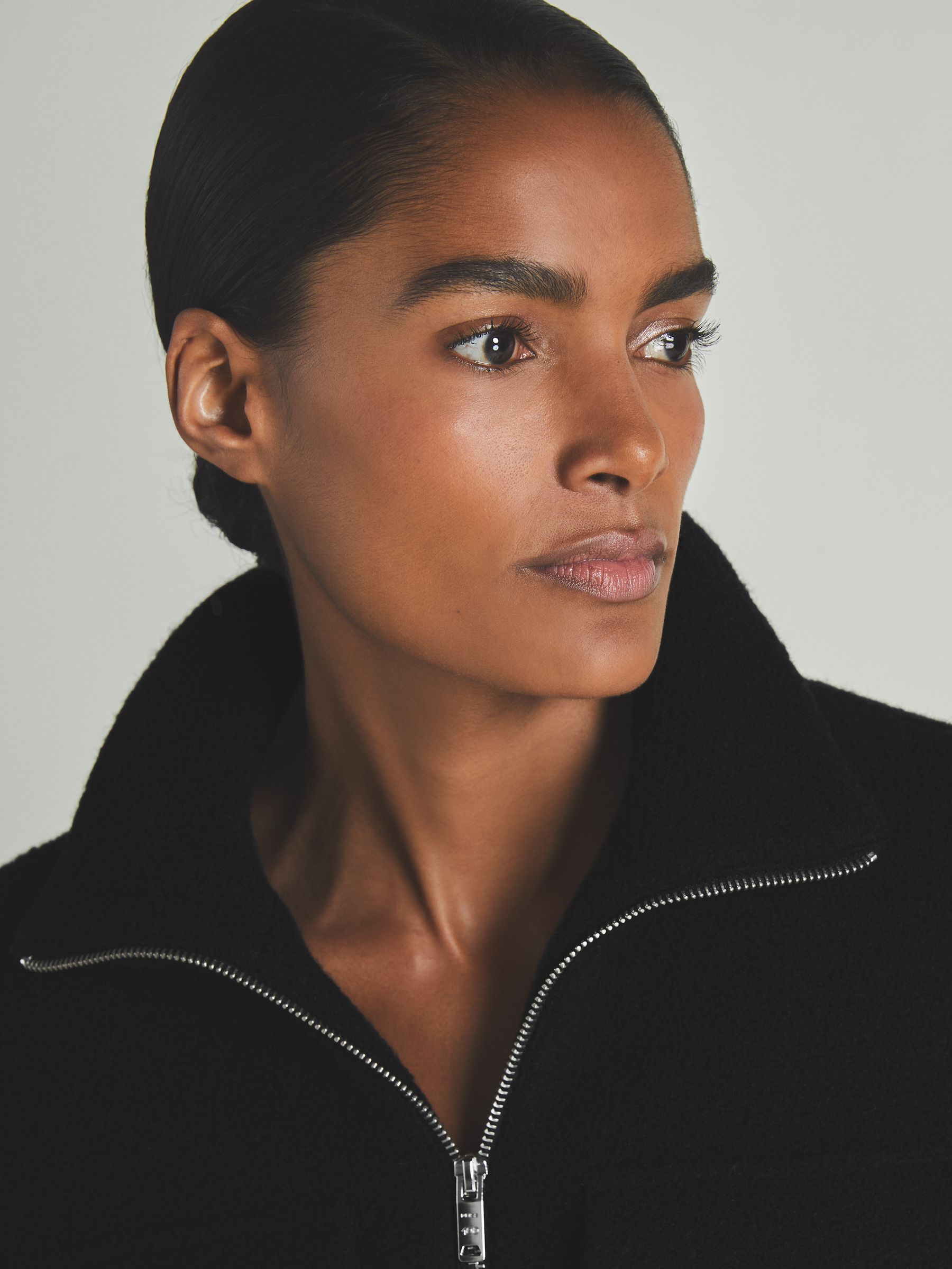 Reiss | Les 100 Ciels Textured Wool Jacket in Black