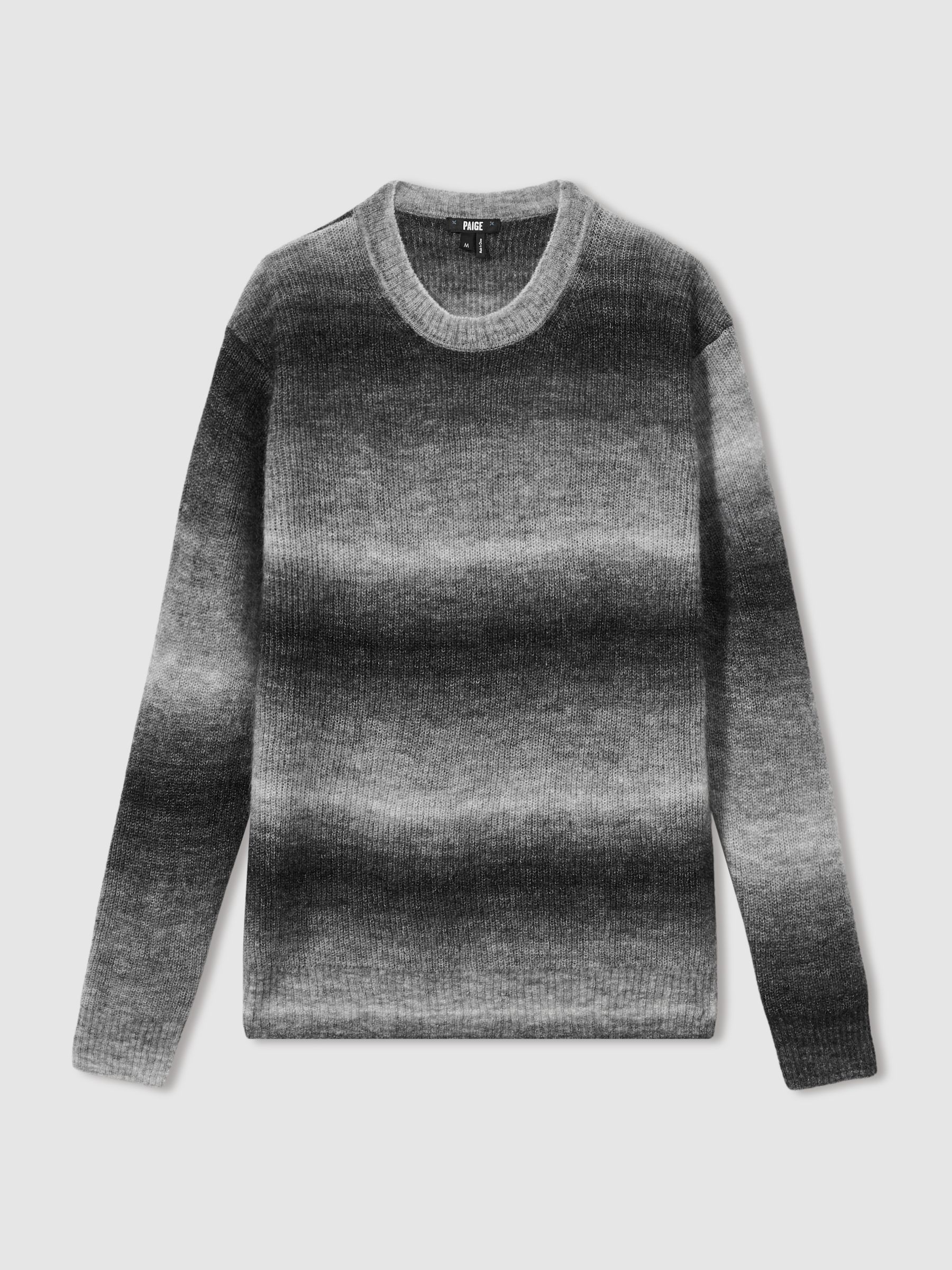 Paige Ombré-Striped Jumper With Mohair in Contrast Stripe Grey