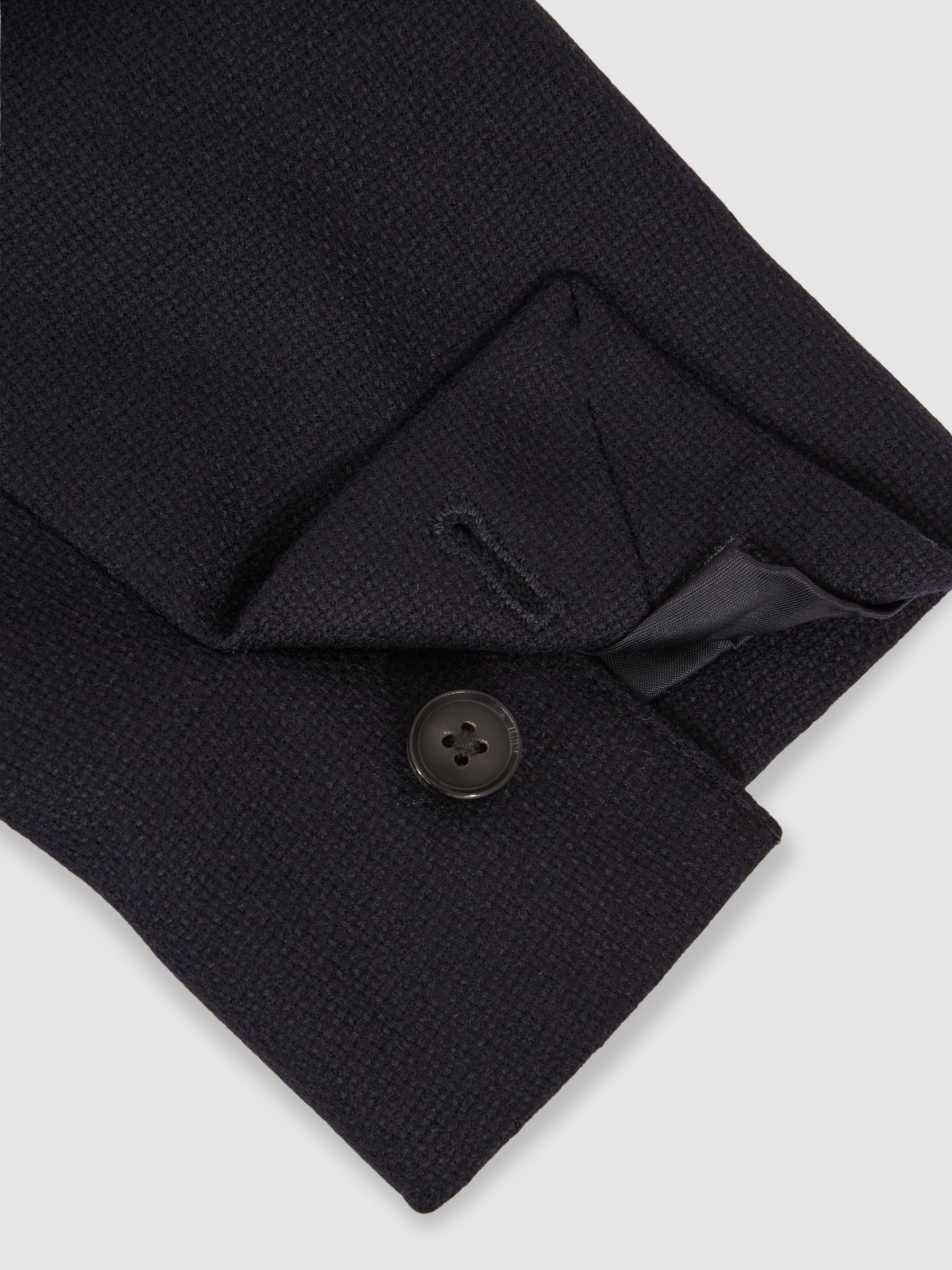 Wool-Blend Single-Breasted Blazer Slim-Fit in Navy