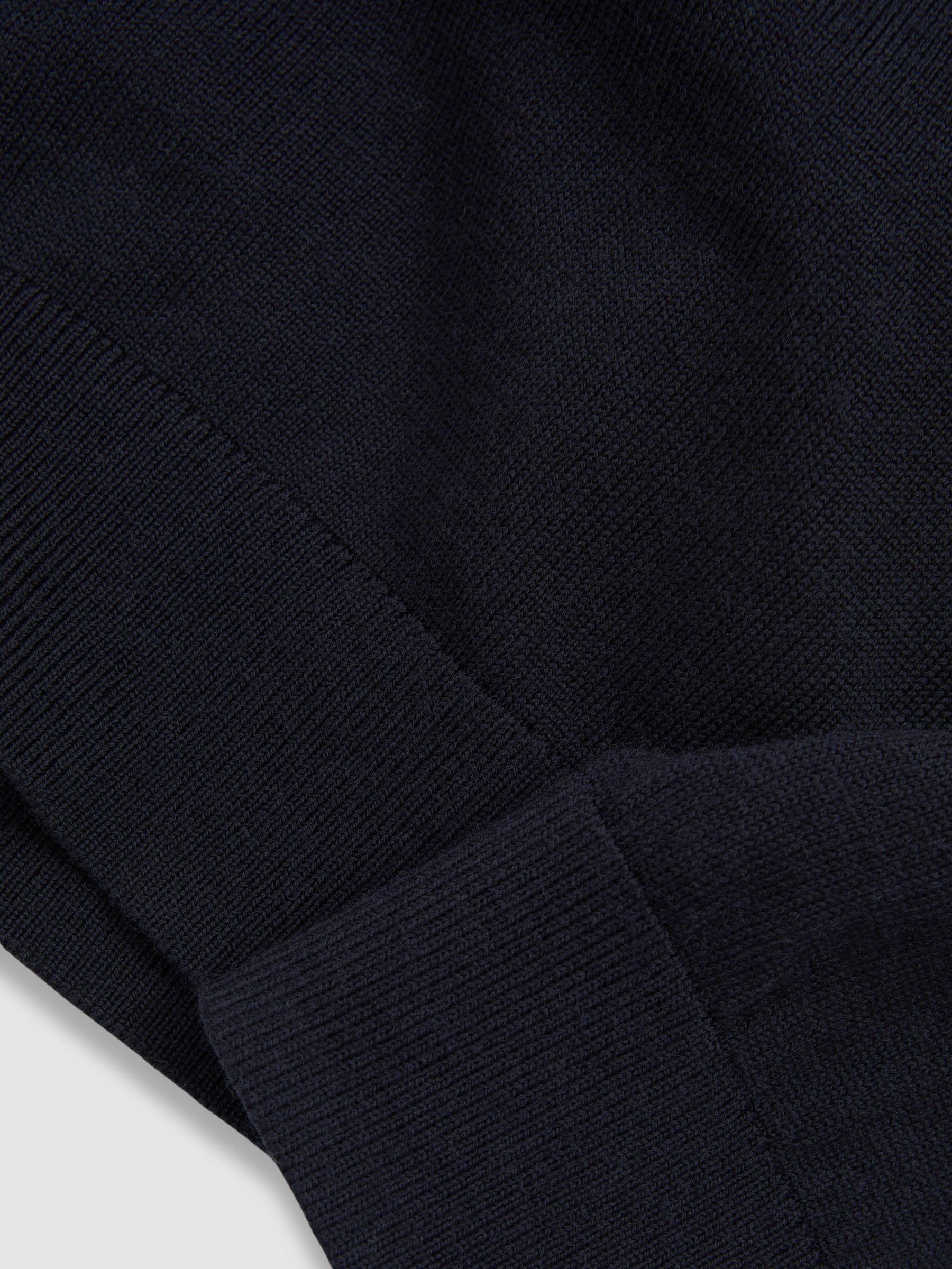 3-9 yrs Merino Wool Half-Zip Funnel Neck Jumper in Navy