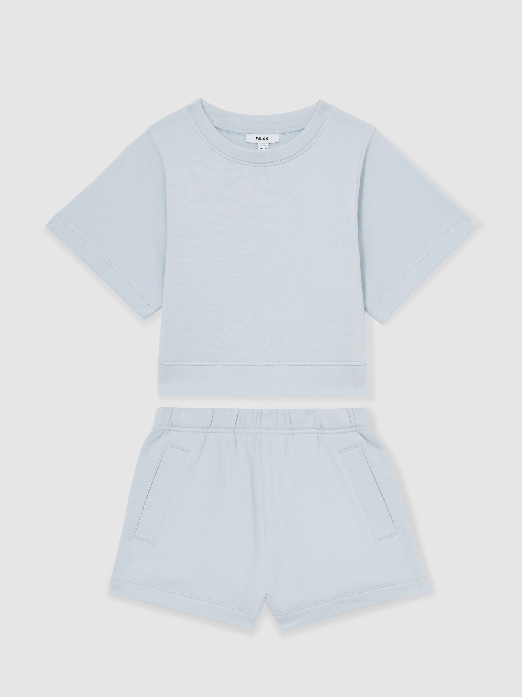 9-13 yrs Cotton-Blend Sweatshirt And Shorts Set in Blue