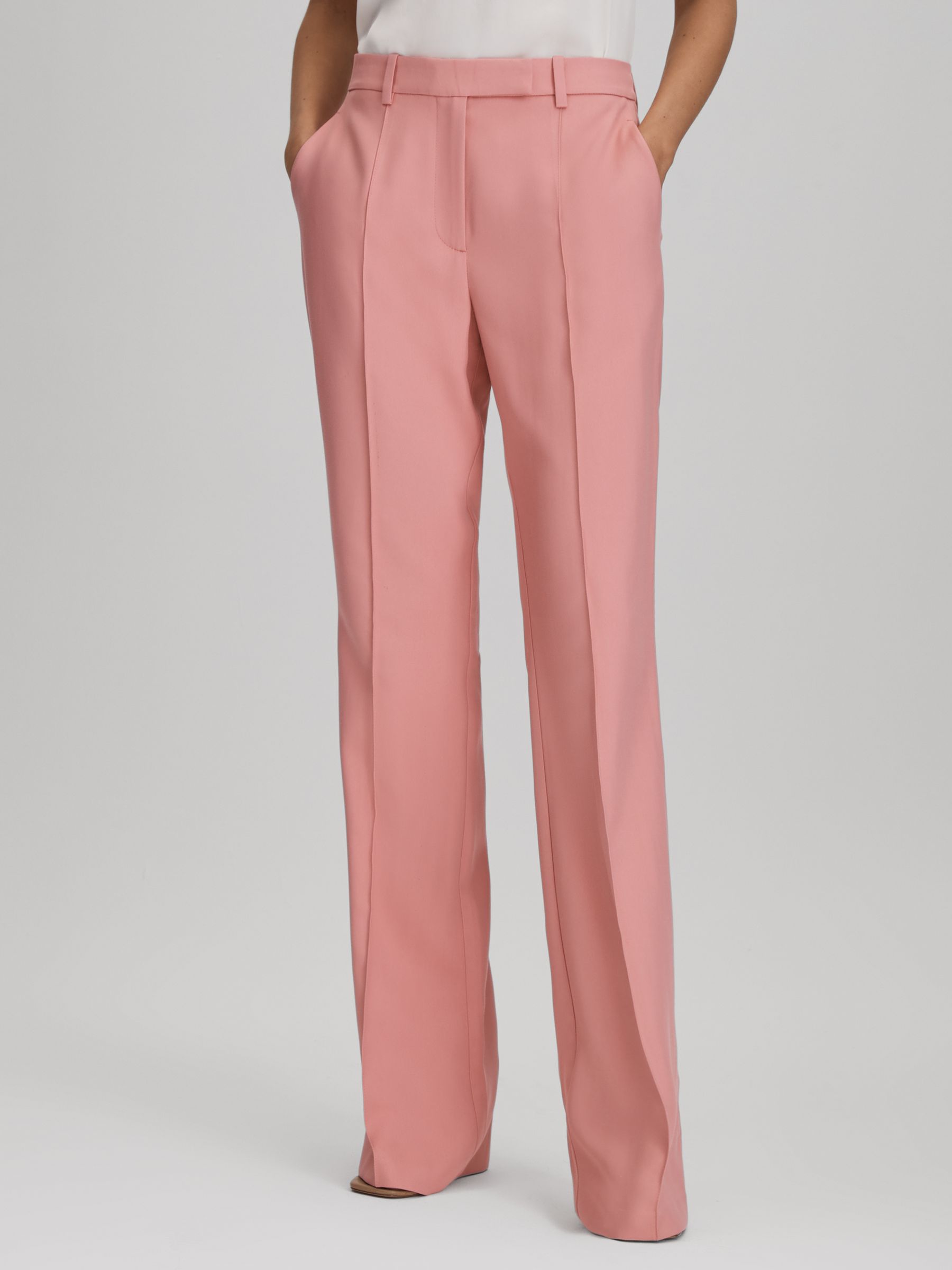 Flared Suit Trousers in Pink