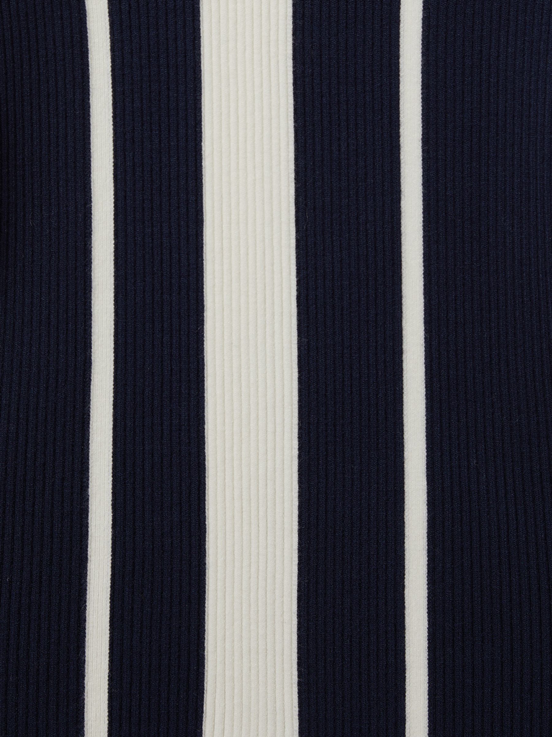 Ribbed Striped Mini Dress in Navy/Ivory