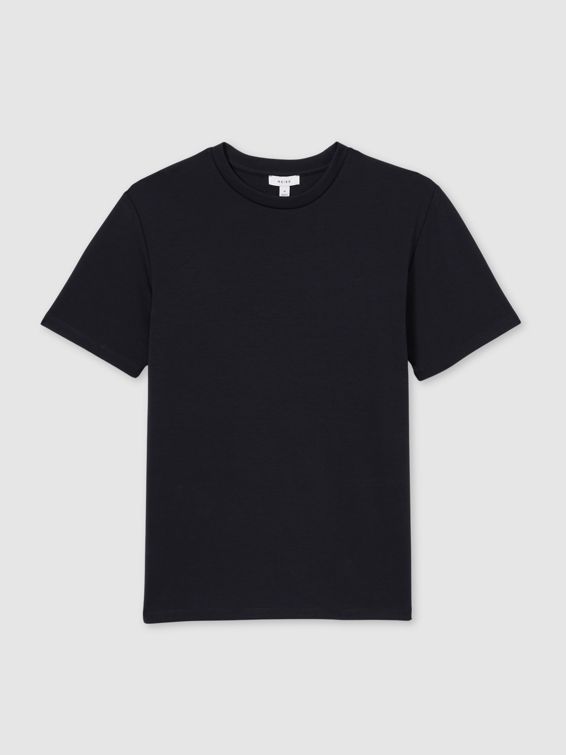 Interlock Jersey Crew Neck T-Shirt in Navy Blue