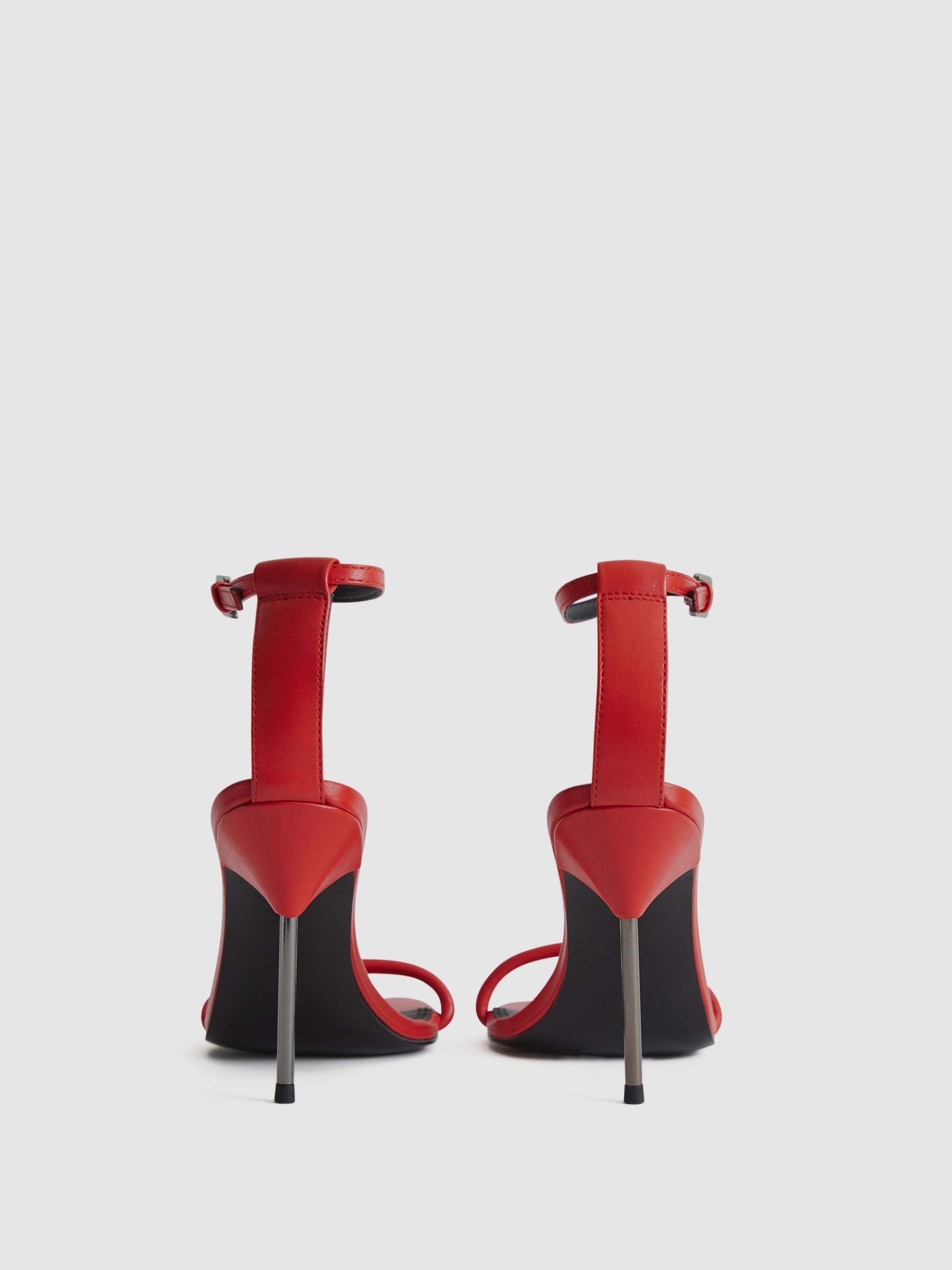 Strappy Pin Heel Sandals in Orange