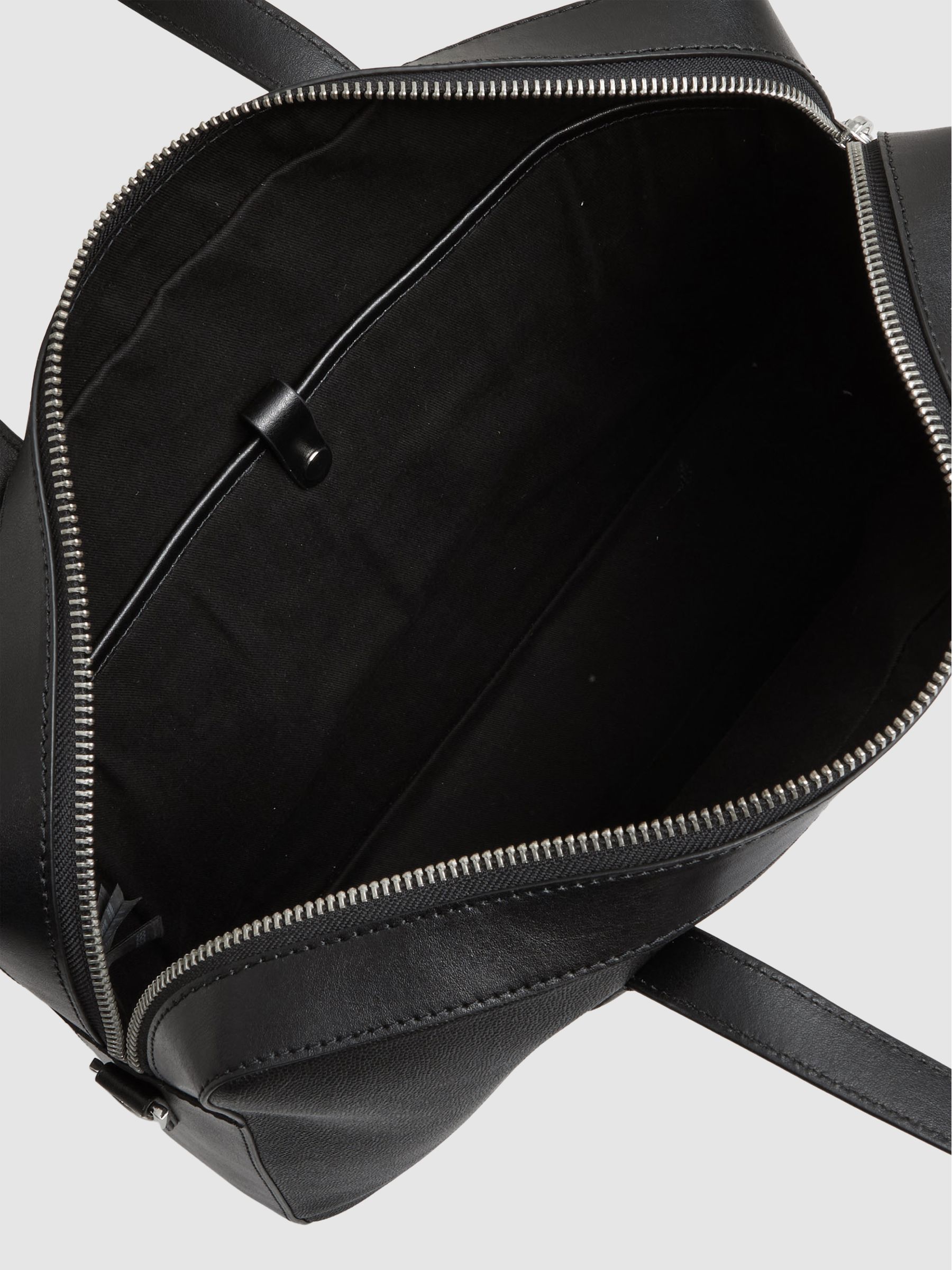 Micro-Grain Leather Briefcase in Black