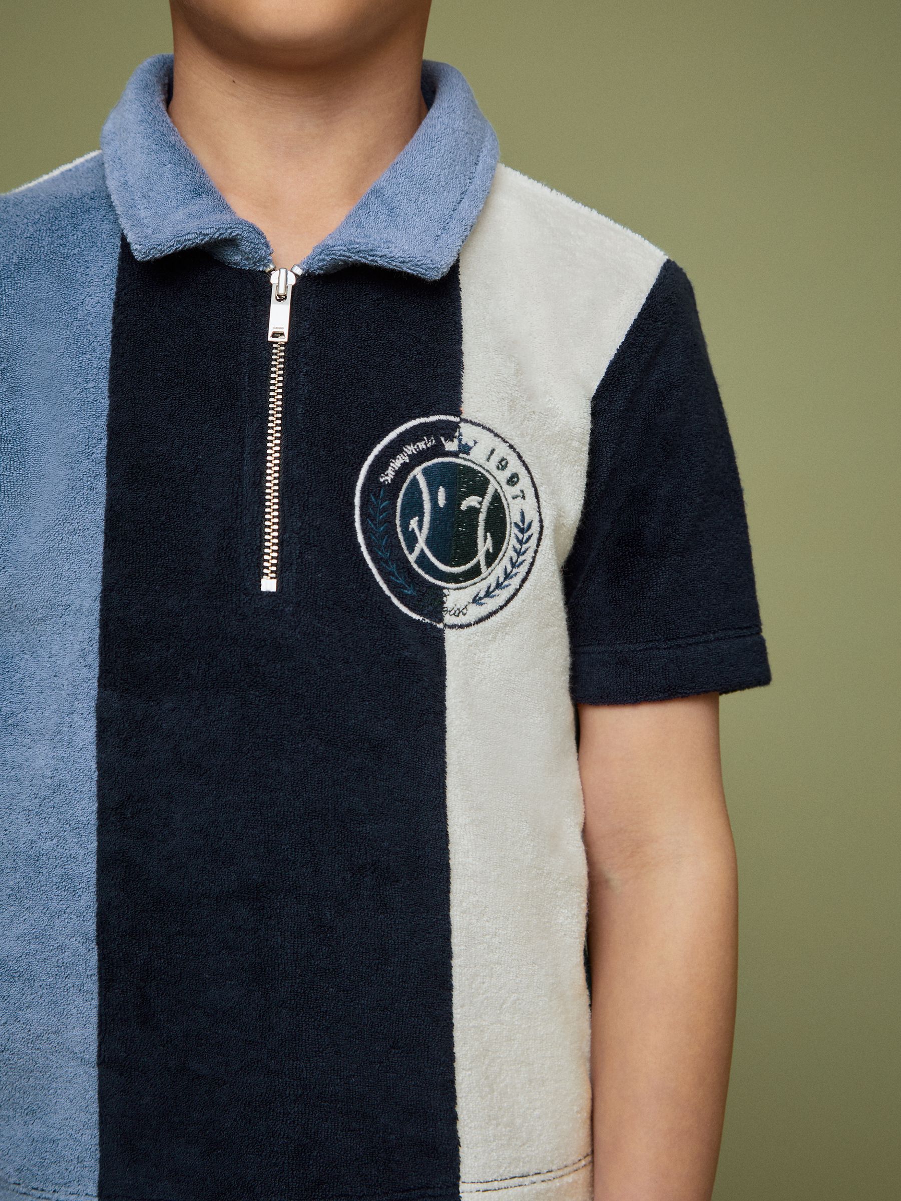13-14 yrs SmileyWorld | Reiss Towel Polo Shirt in Blue
