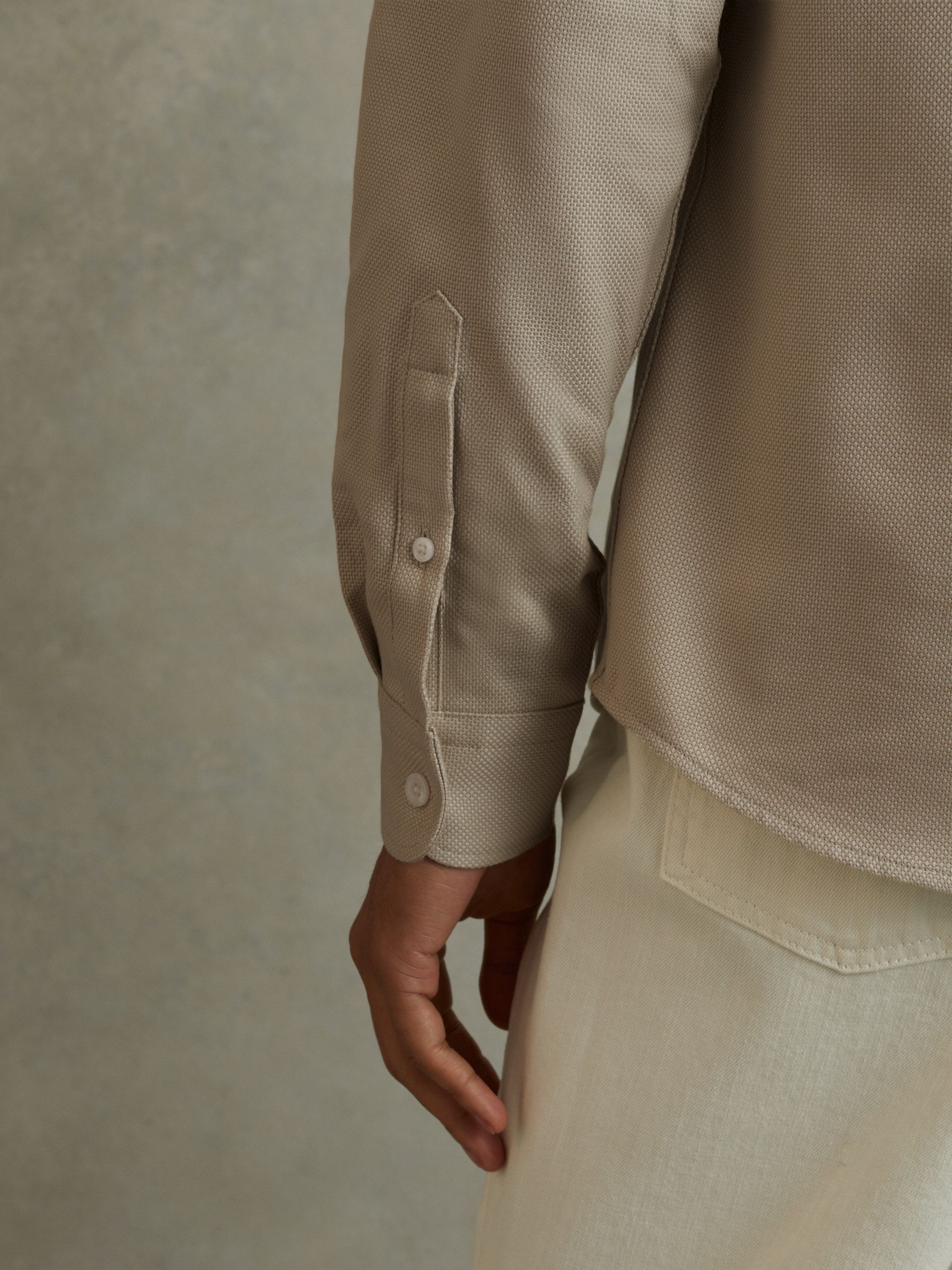 Cotton Canvas Overshirt in Stone