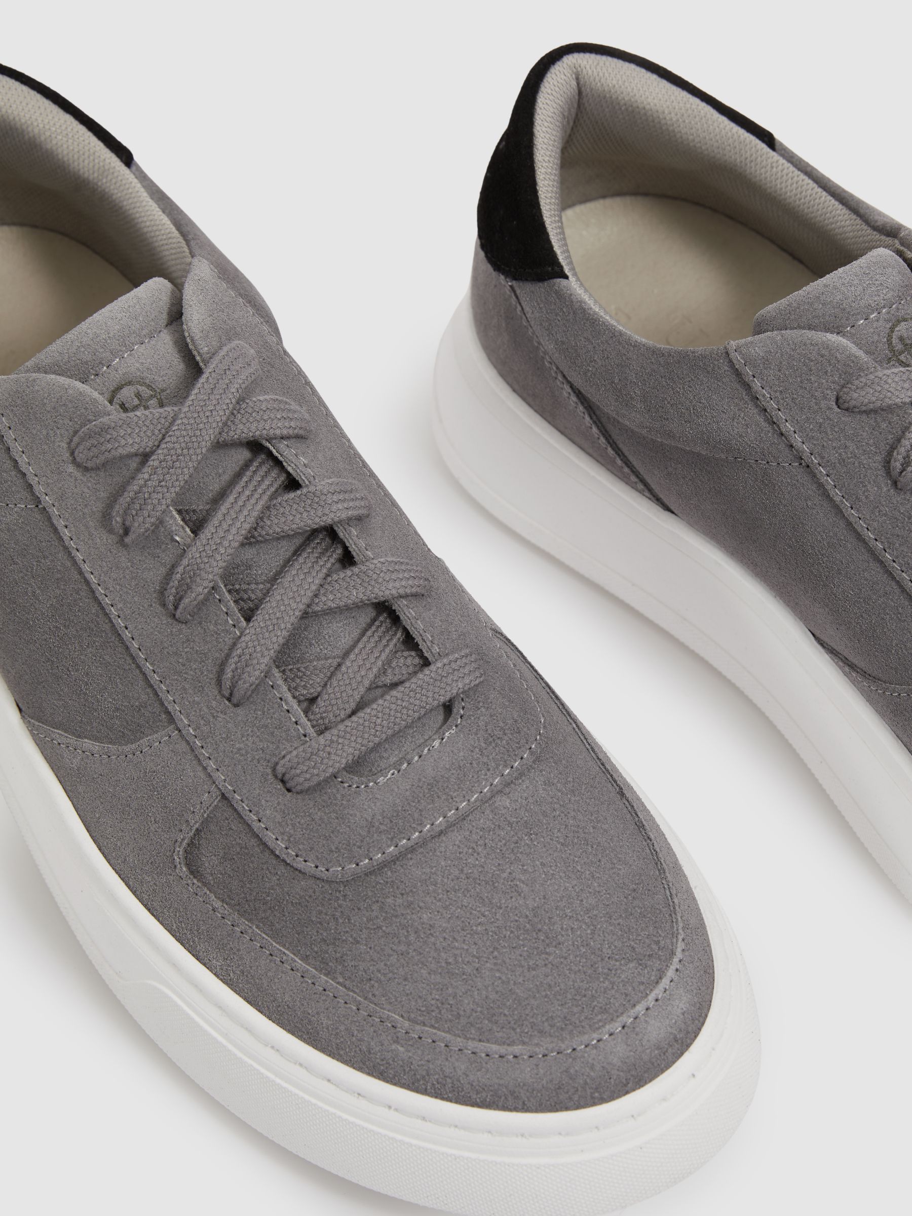 Unseen Footwear Suede Marais Trainers in Grey/Black