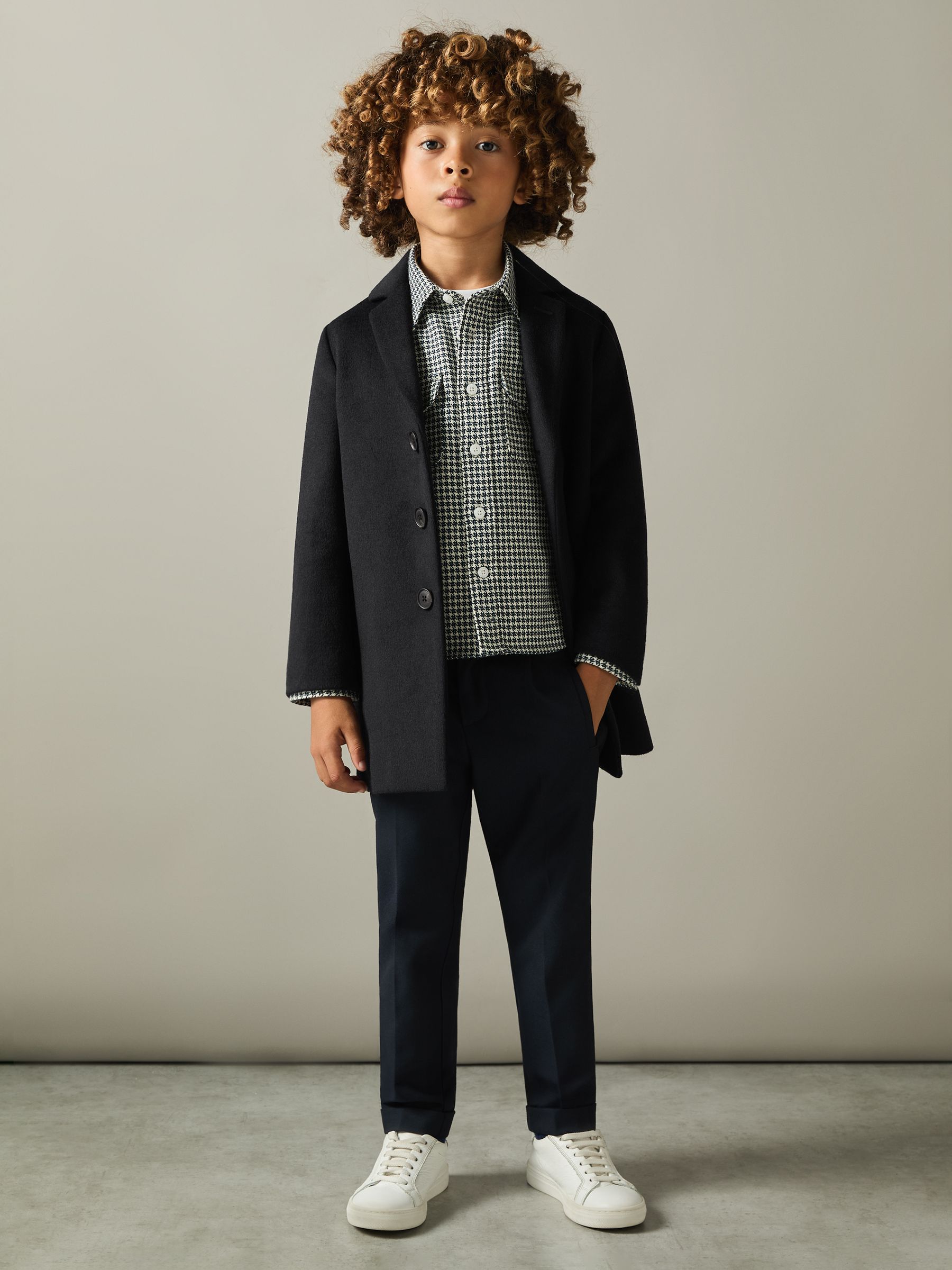 9-13 yrs Single Breasted Overcoat in Navy