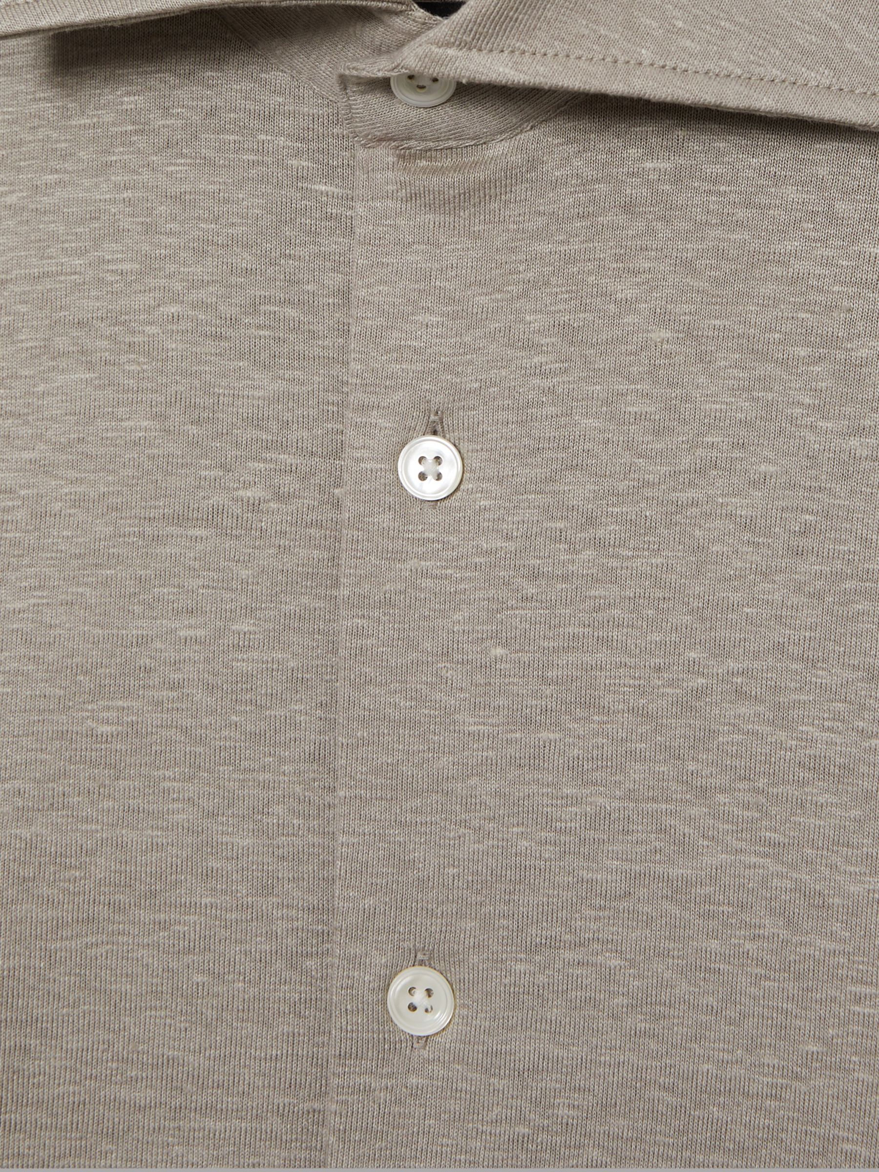 Atelier Linen-Blend-Jersey Shirt in Grey Melange