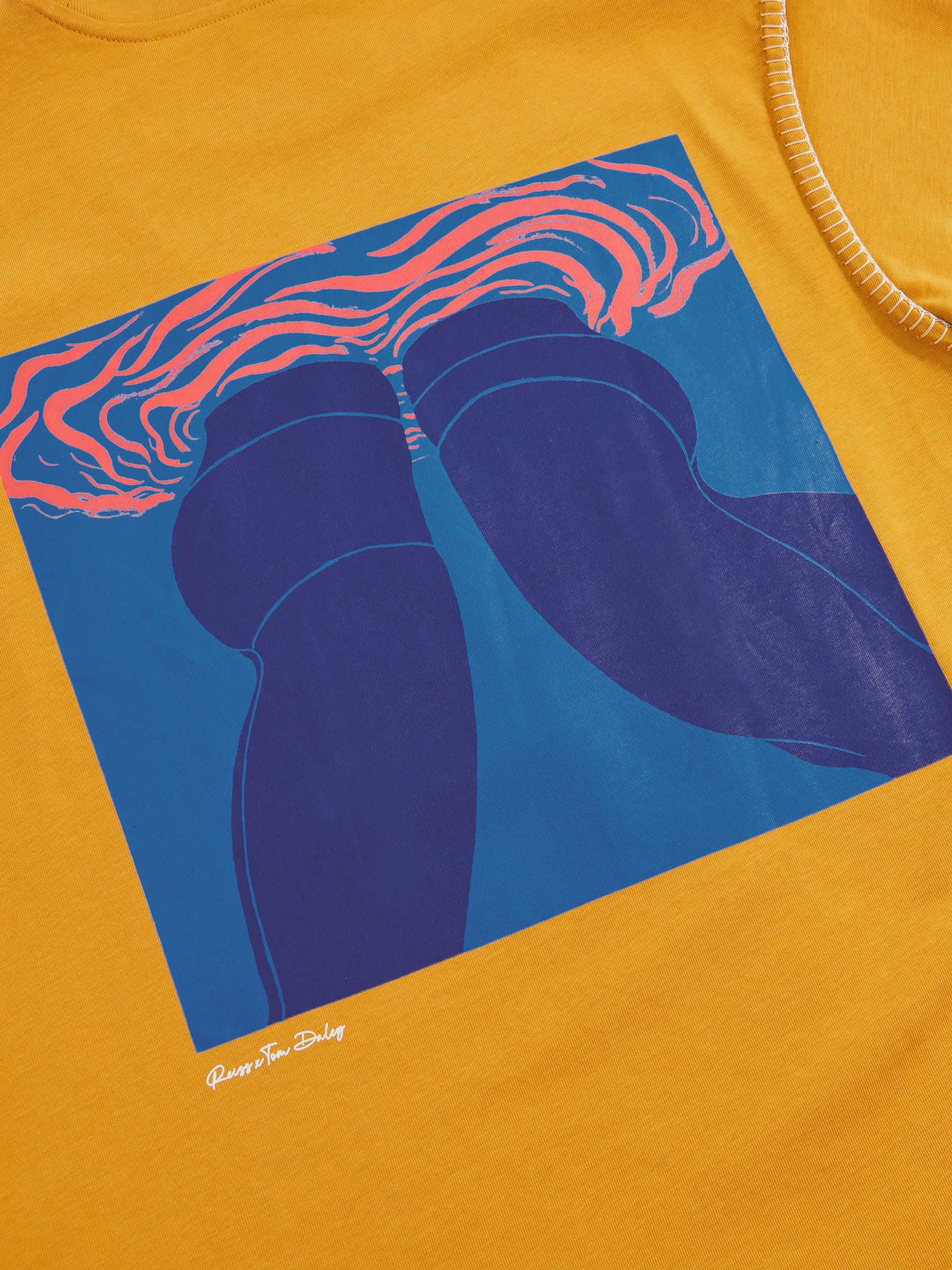 Reiss | Tom Daley Graphic-Print T-Shirt in Yellow