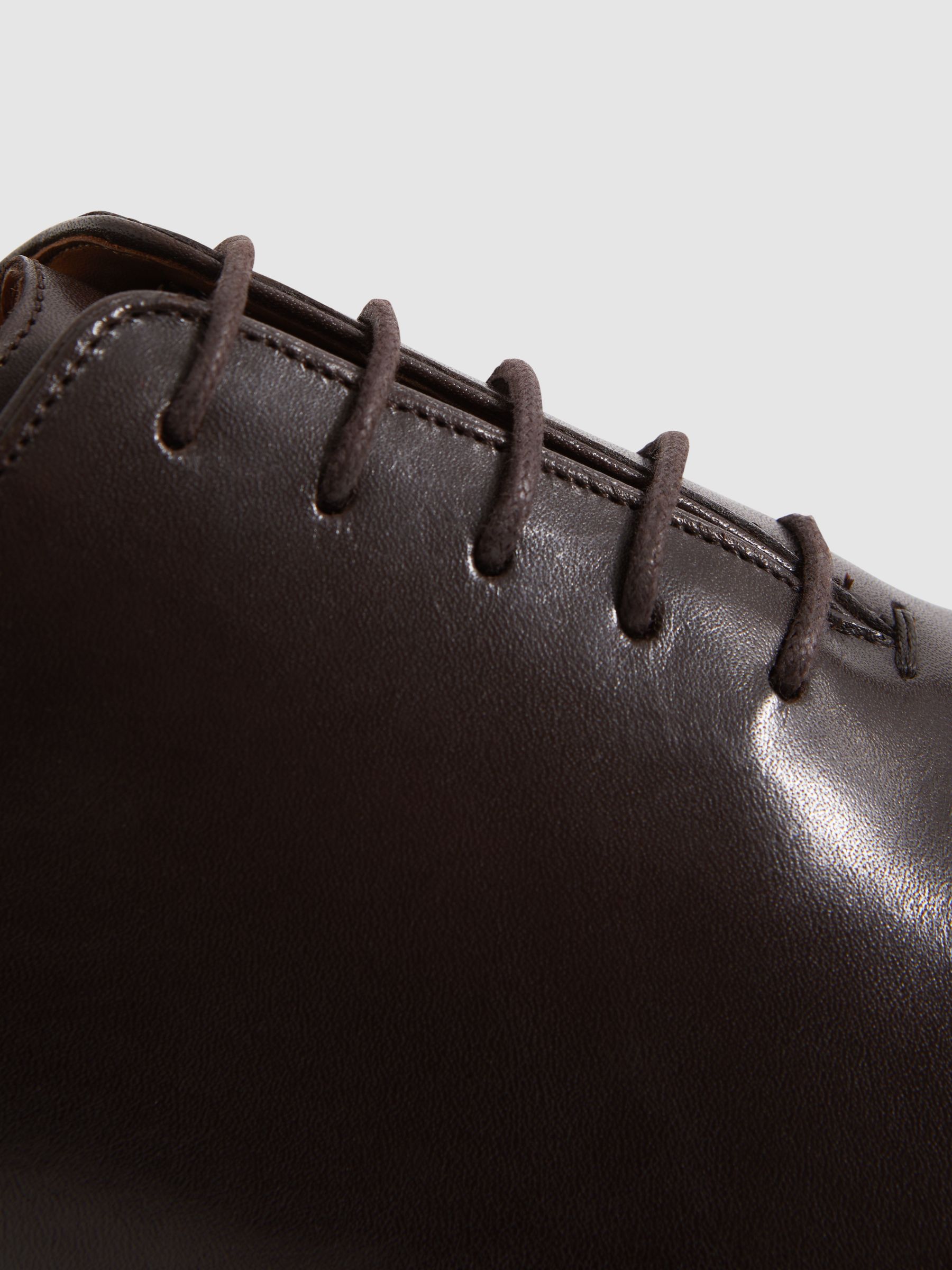 Leather Lace-Up Shoes in Dark Brown