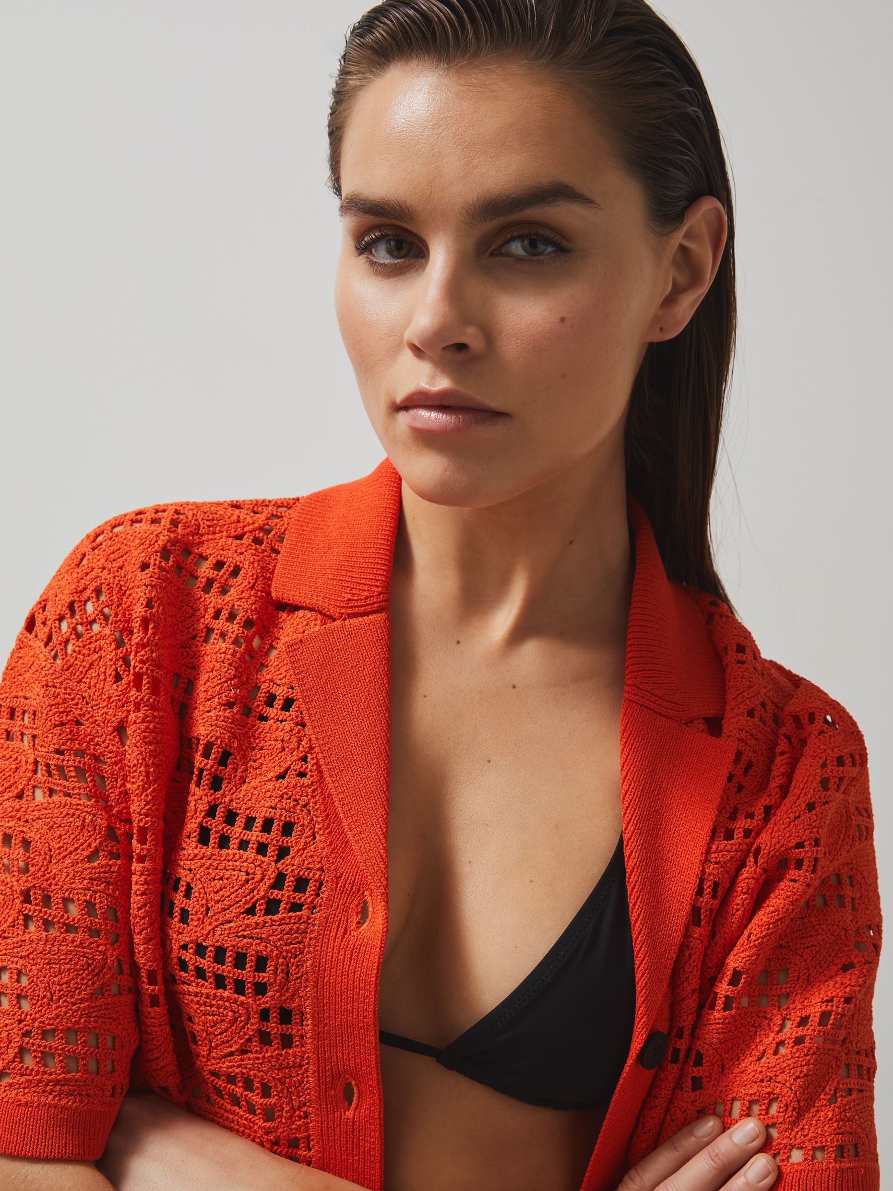 McLaren F1 Team Speedmark Crochet Shirt in Papaya