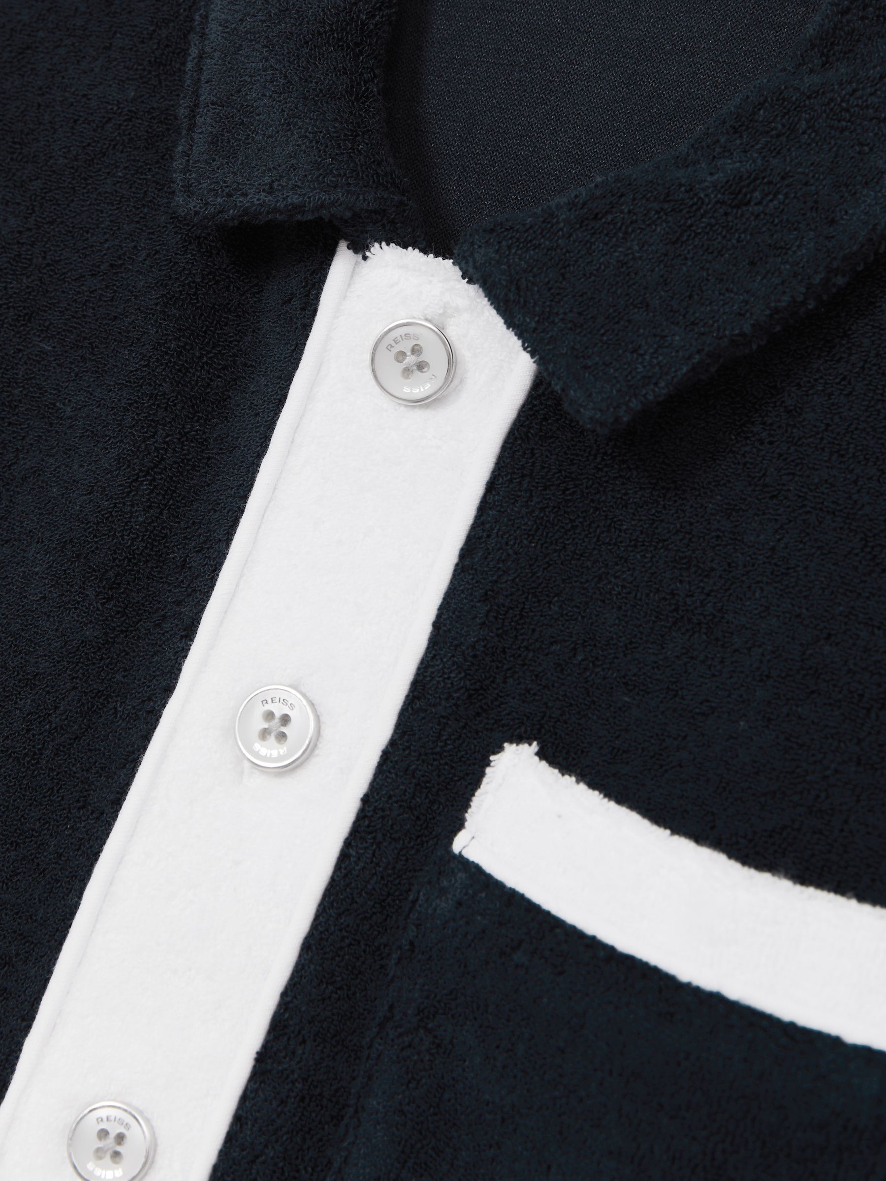 3-9 yrs Velour Colour-Block Shirt in Blue Multi