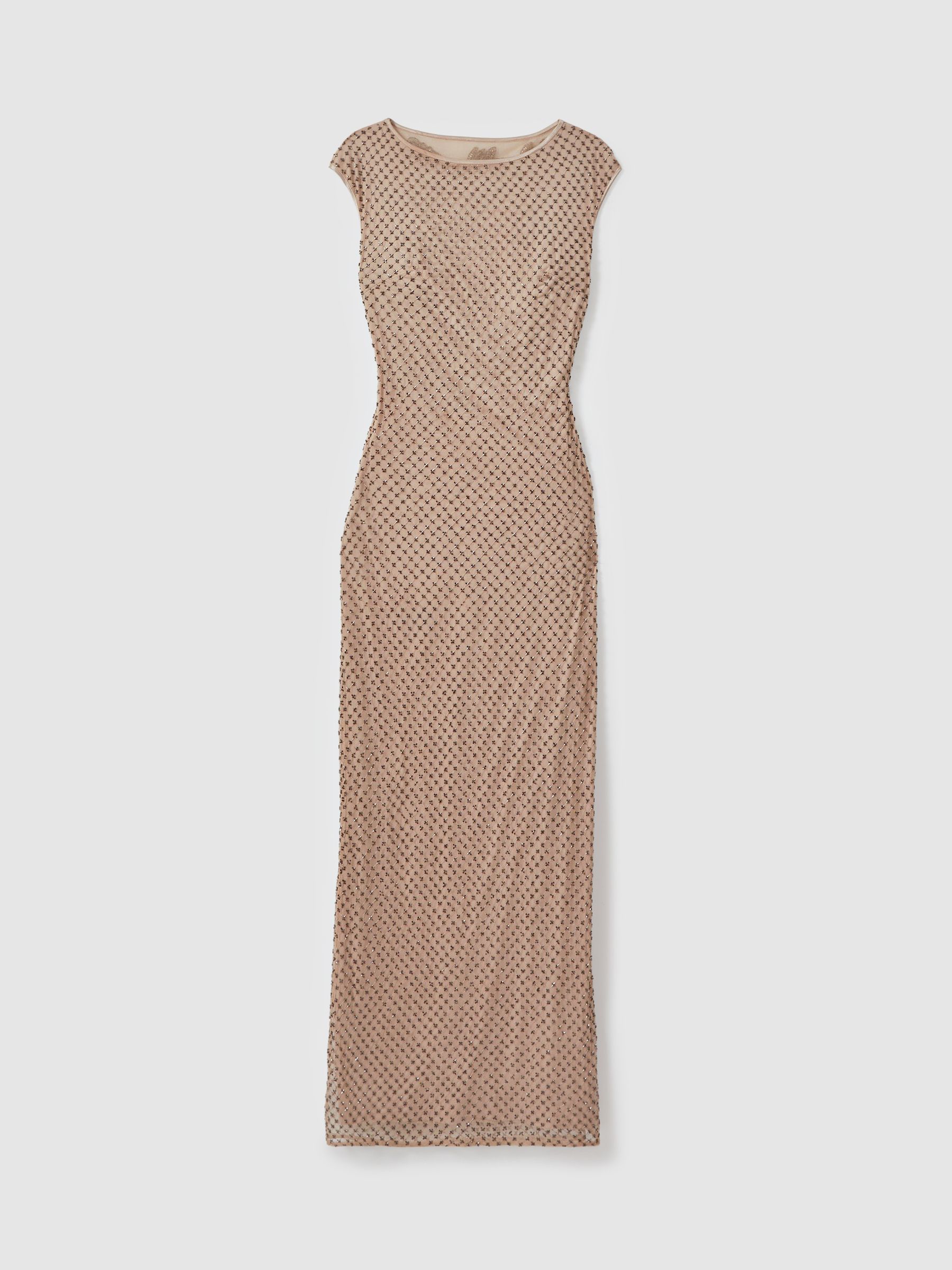 Raishma Embellished Maxi Dress in Nude
